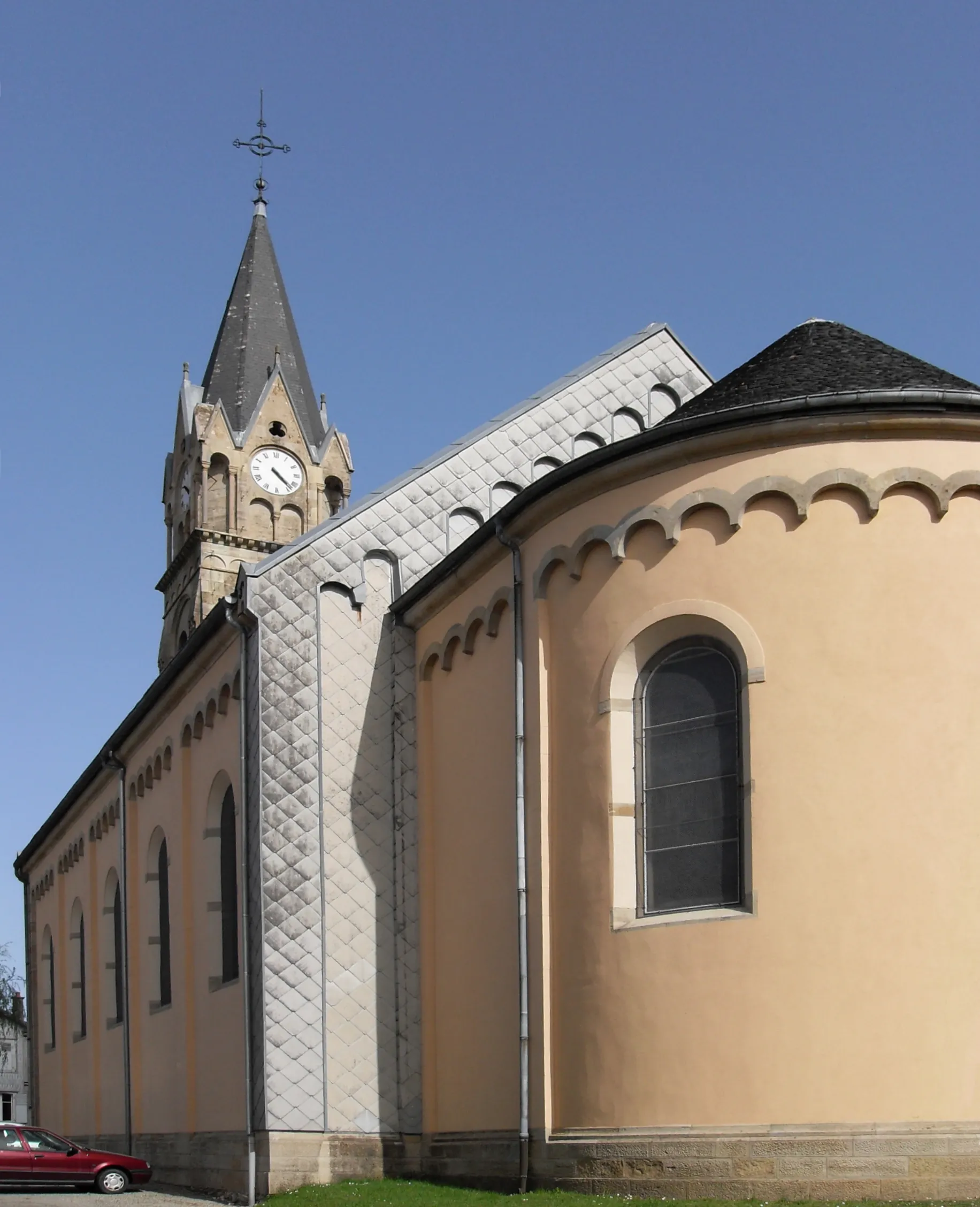 Photo showing: L'église Saint-Alban à Montreux-Vieux, côté nord-ouest