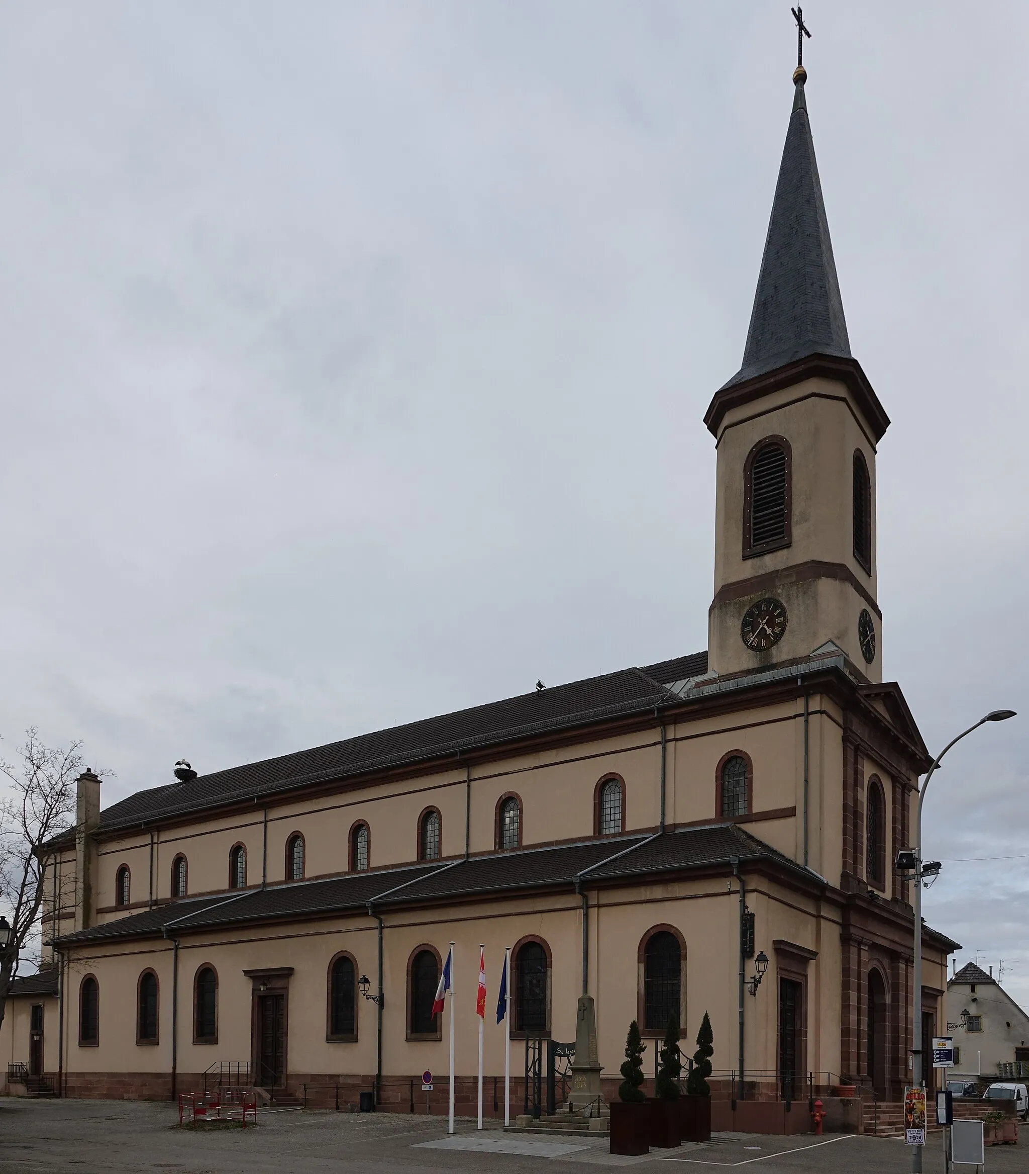 Photo showing: Church of St. Leger in Oberhergheim (Haut-Rhin, France).