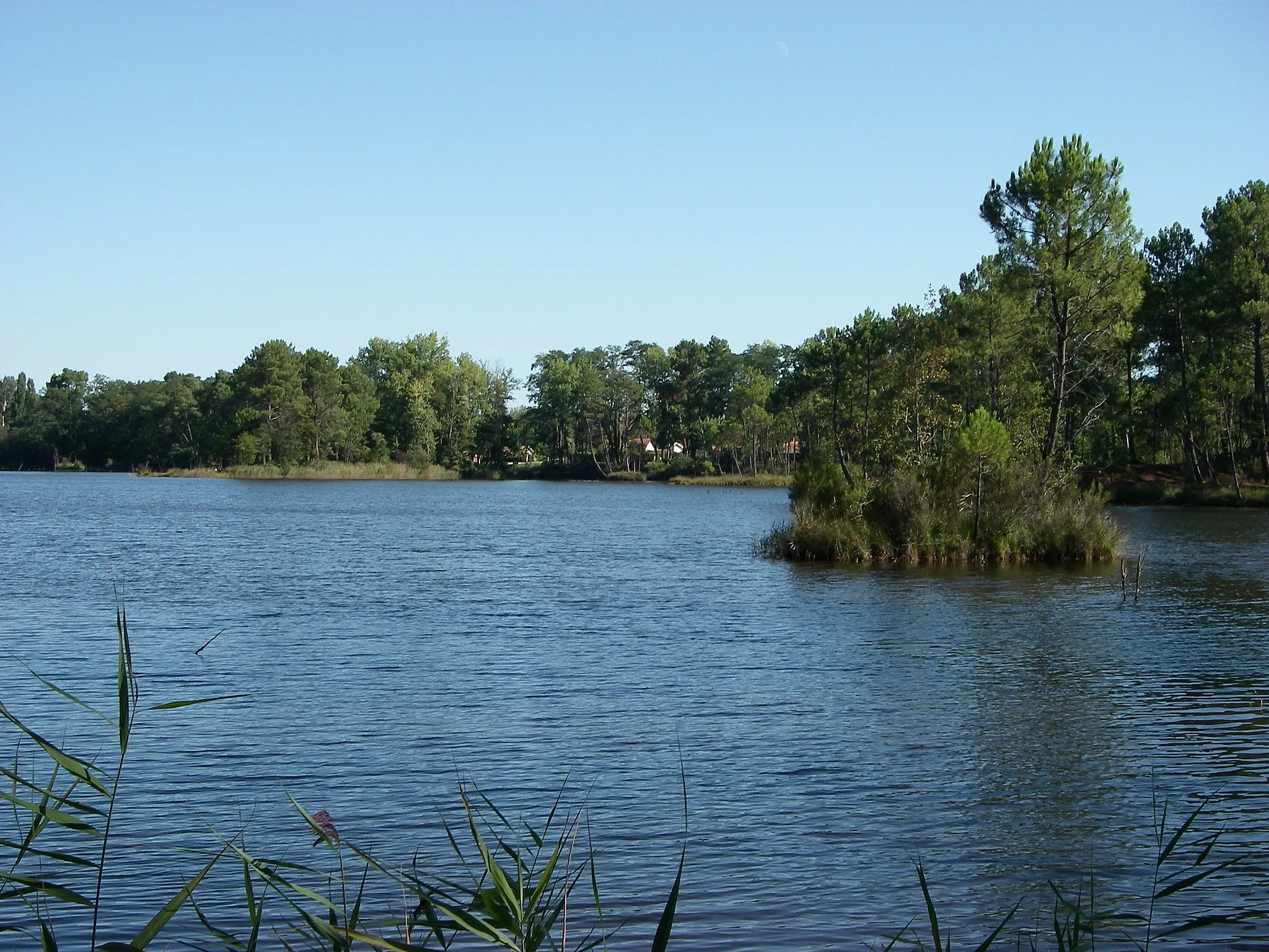 Photo showing: One of the lakes in Hostens, France. Personal picture, taken in August 2006.