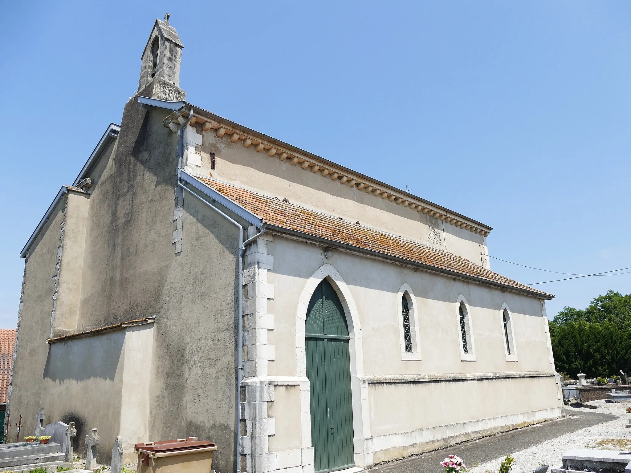 Photo showing: Saint-Jacques' church of Cassaber in Carresse-Cassaber (Pyrénées-Atlantiques, Nouvelle-Aquitaine, France).