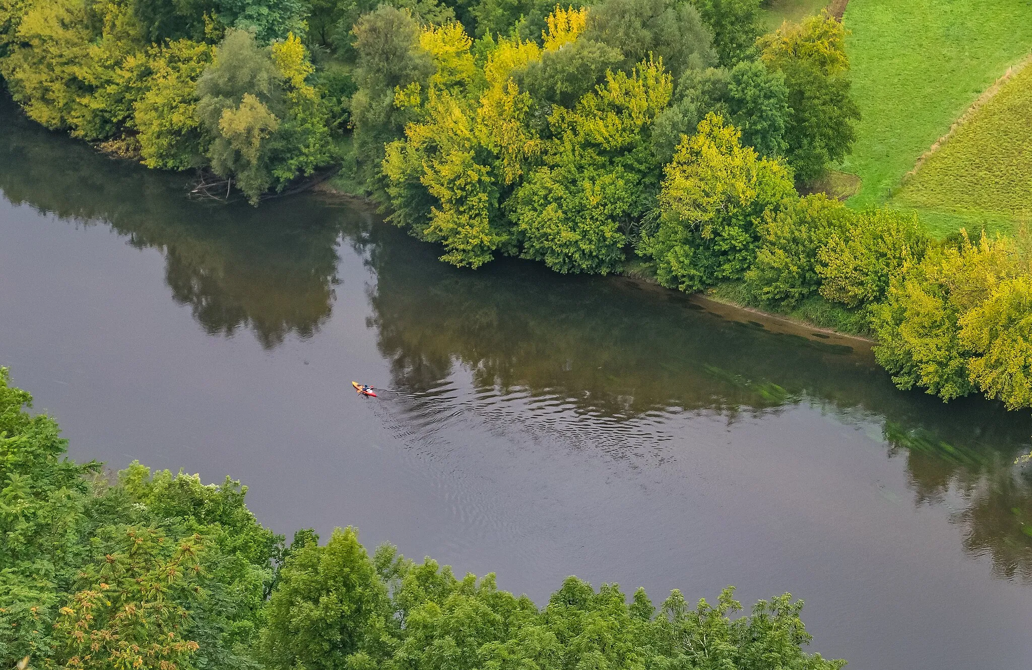 Photo showing: View of Dordogne river from Domme, Dordogne, France