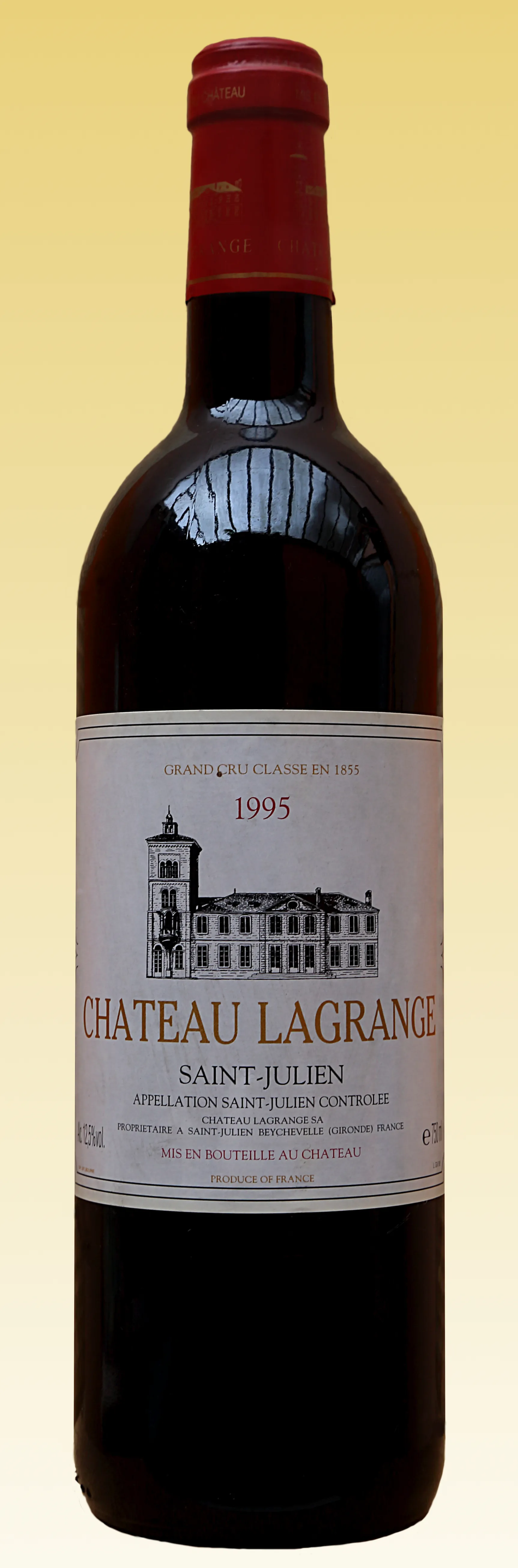 Photo showing: Bottle of Château Lagrange 1995, picture taken in Belgium.