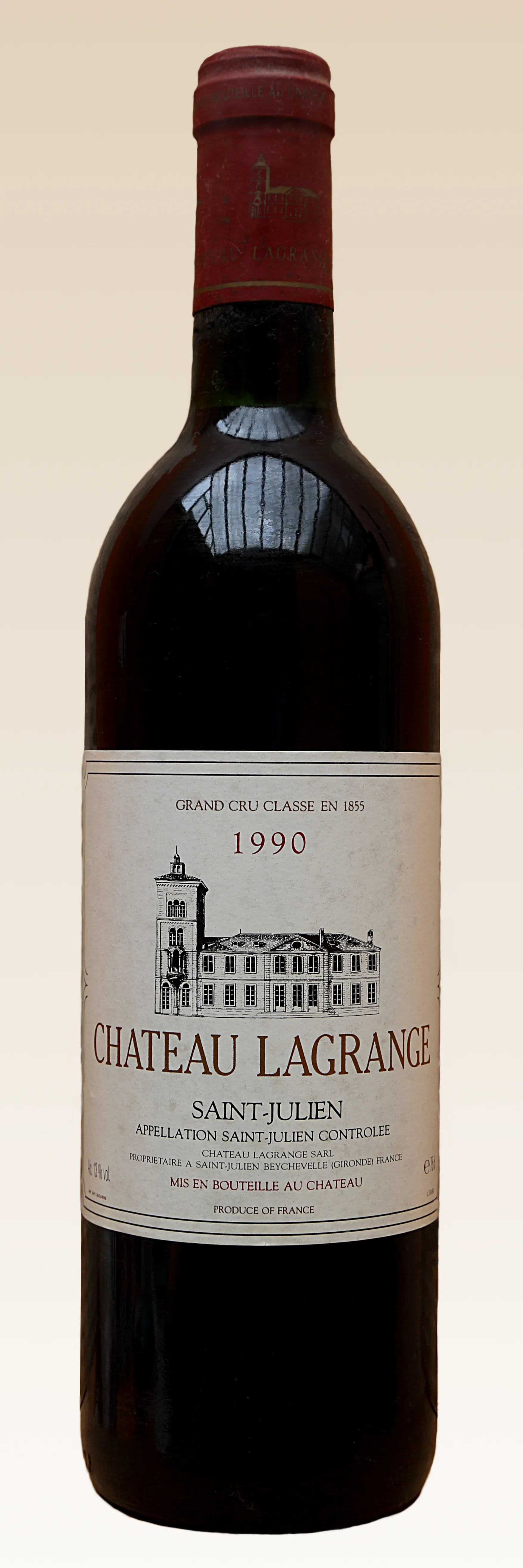 Photo showing: Bottle of Château Lagrange 1990, picture taken in Belgium.