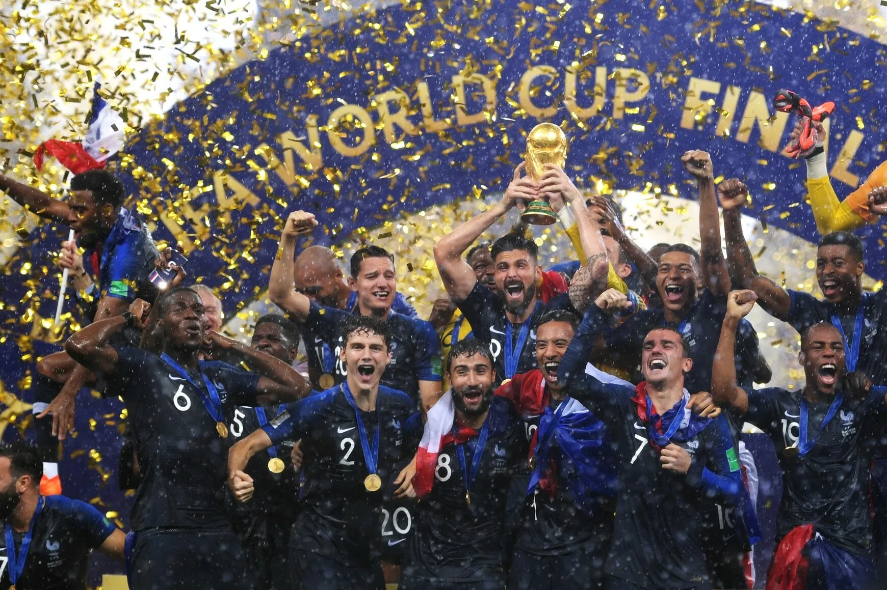 Photo showing: French team, winner of the Football World Cup 2018 in Russia.