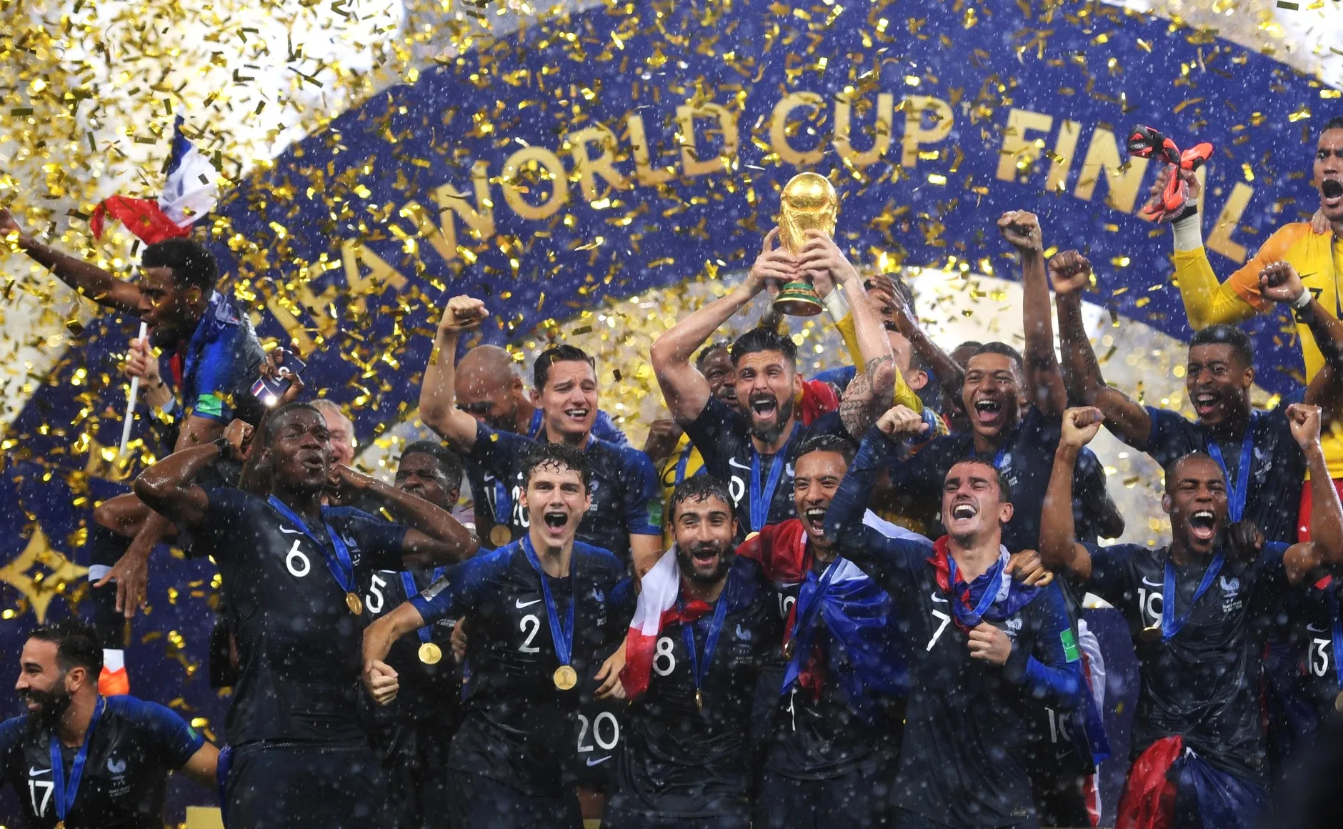 Photo showing: French team, winner of the Football World Cup 2018 in Russia.