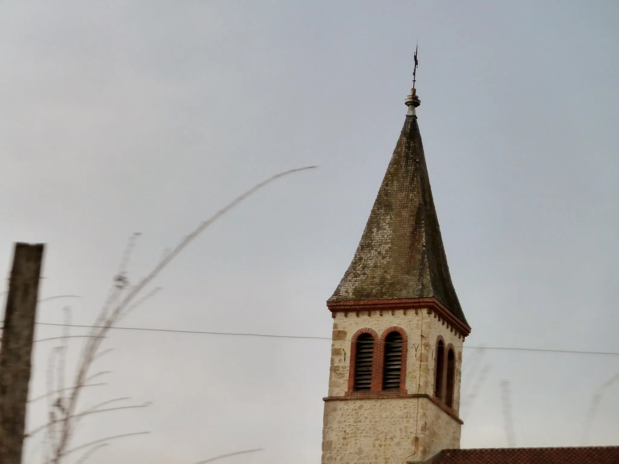 Photo showing: Clocher de l'église de Lasque