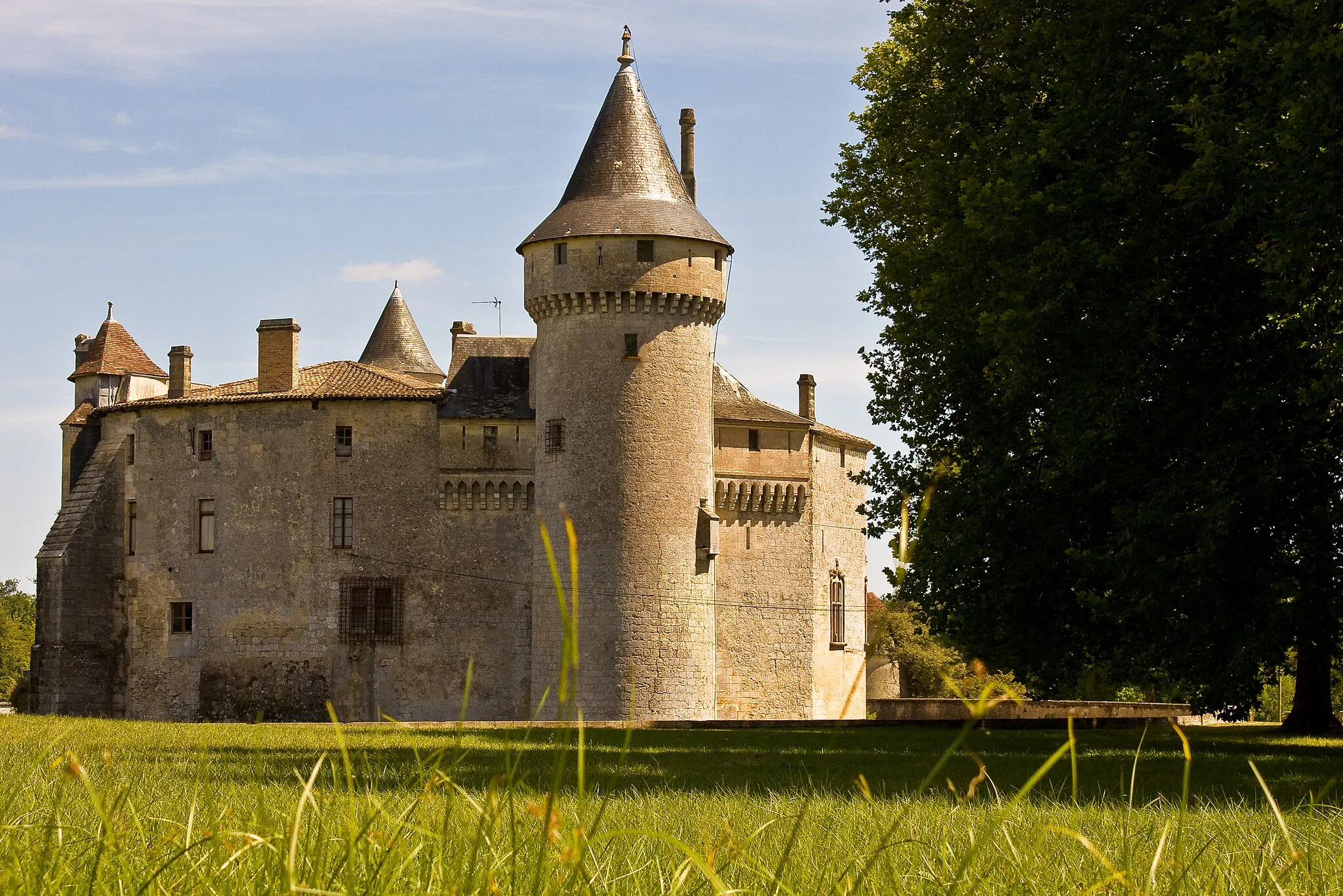 Photo showing: Château de La Brède, western aspect