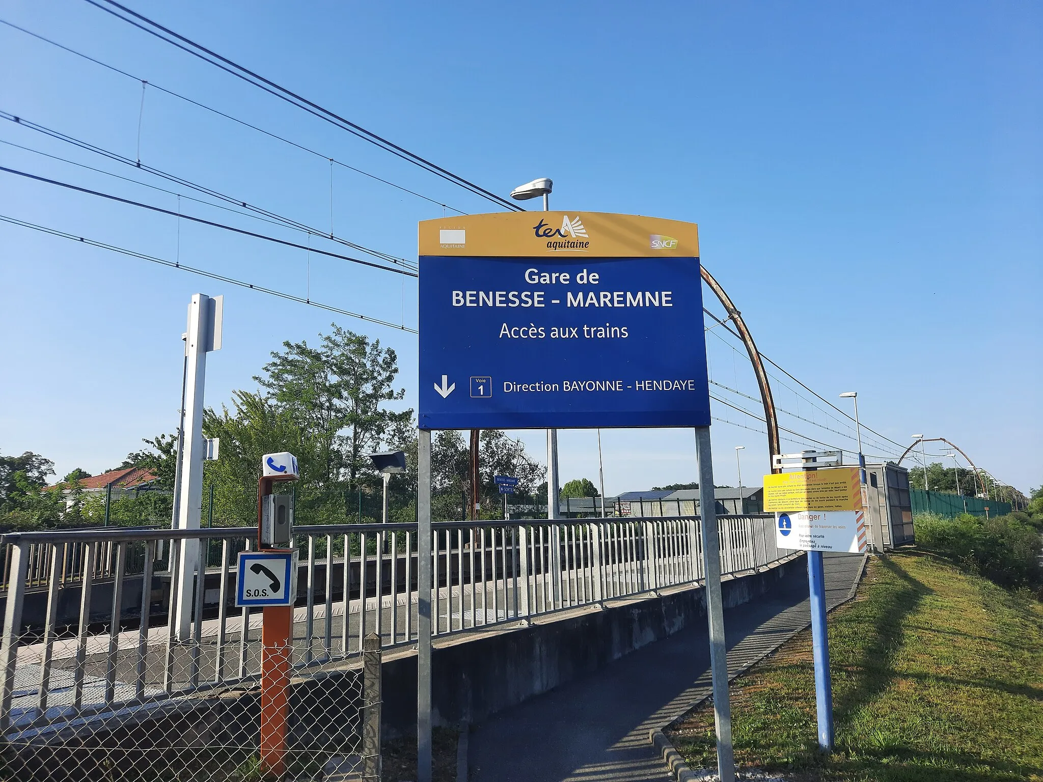Photo showing: Panneau d'information Gare de Bénesse-Maremne.