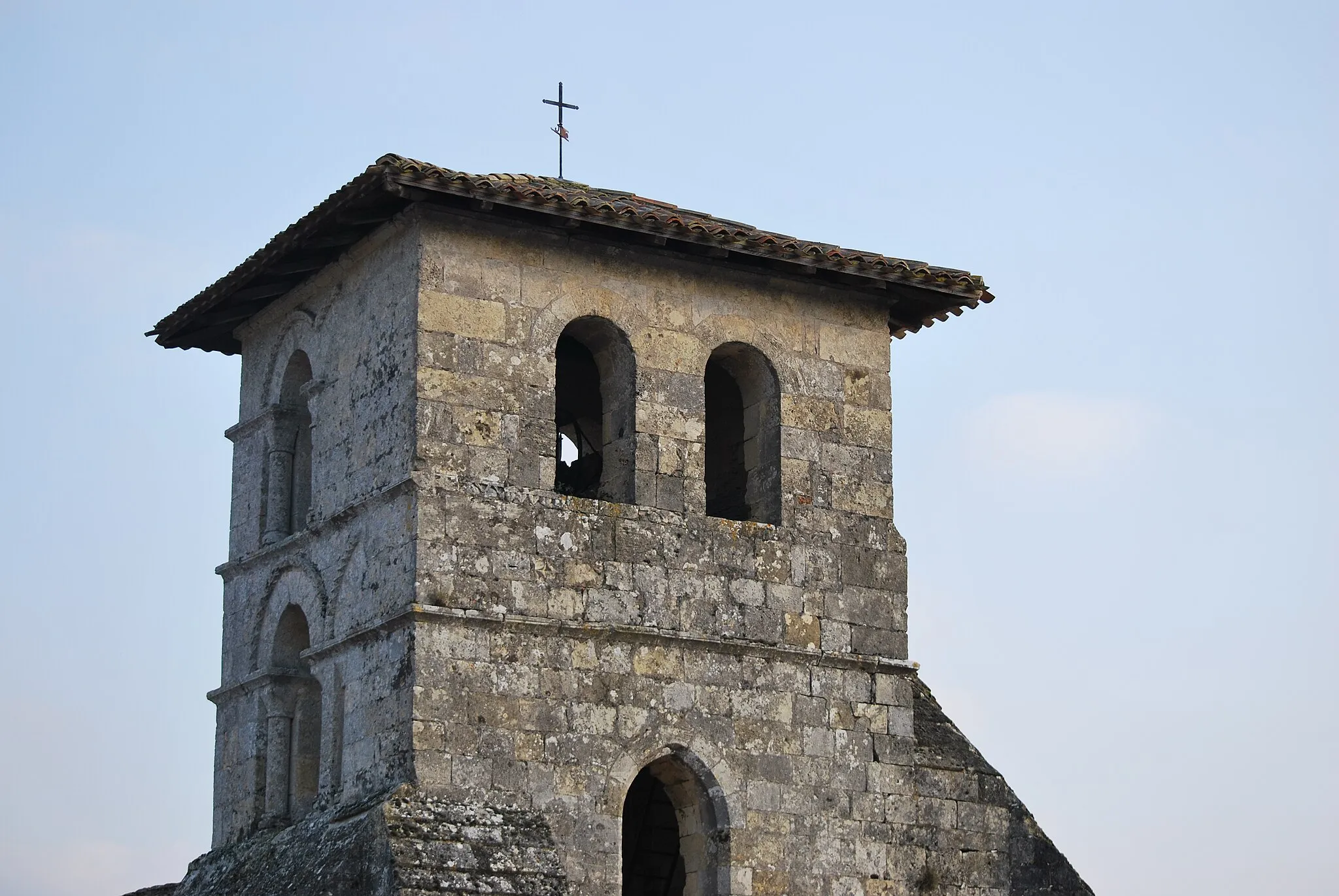 Photo showing: Clocher de l'église Notre-Dame de Saint-Aubin-de-Branne