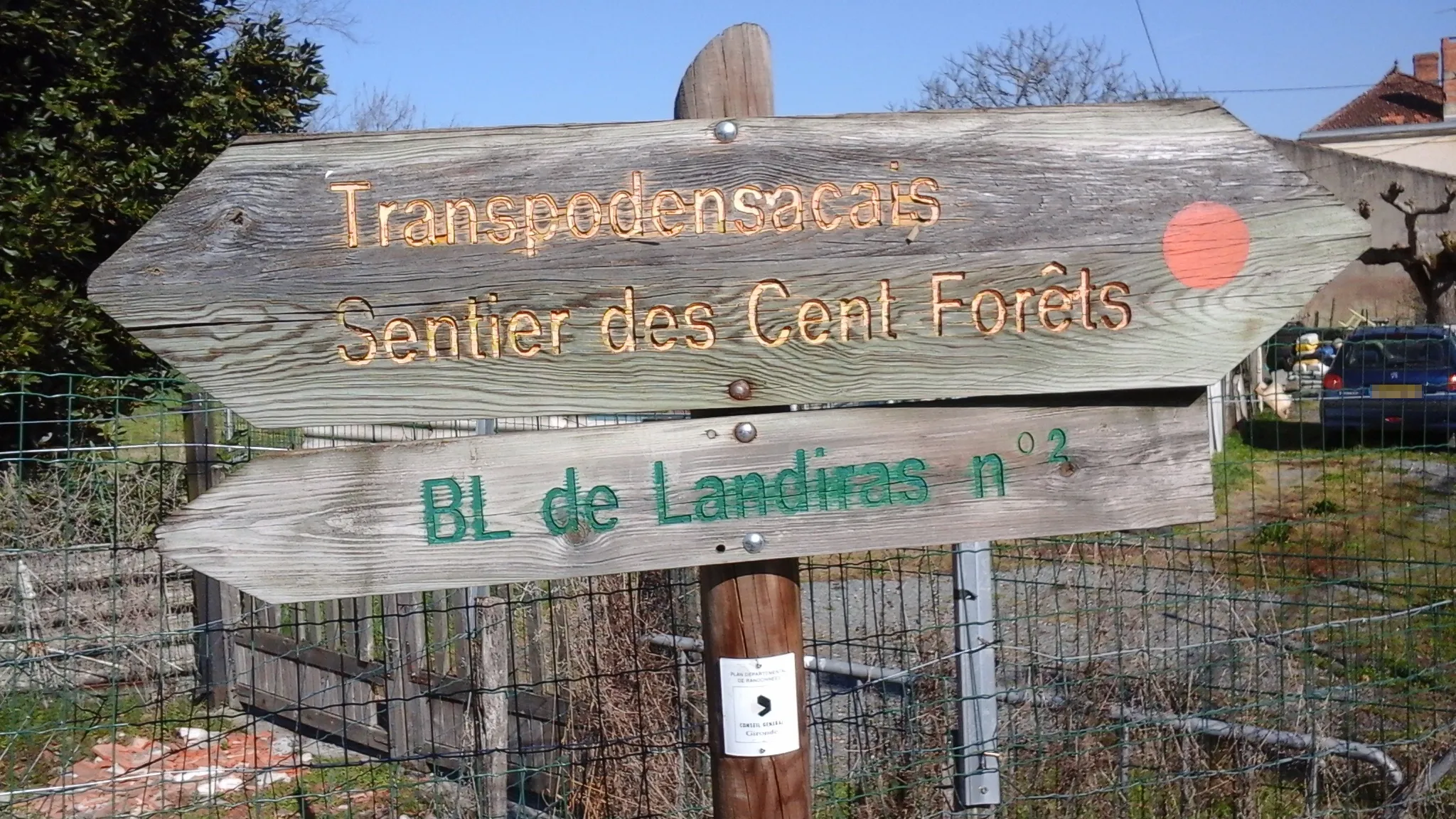 Photo showing: Transpodensacais, Sentier des Cent Forêts; BL de Landiras nº 2