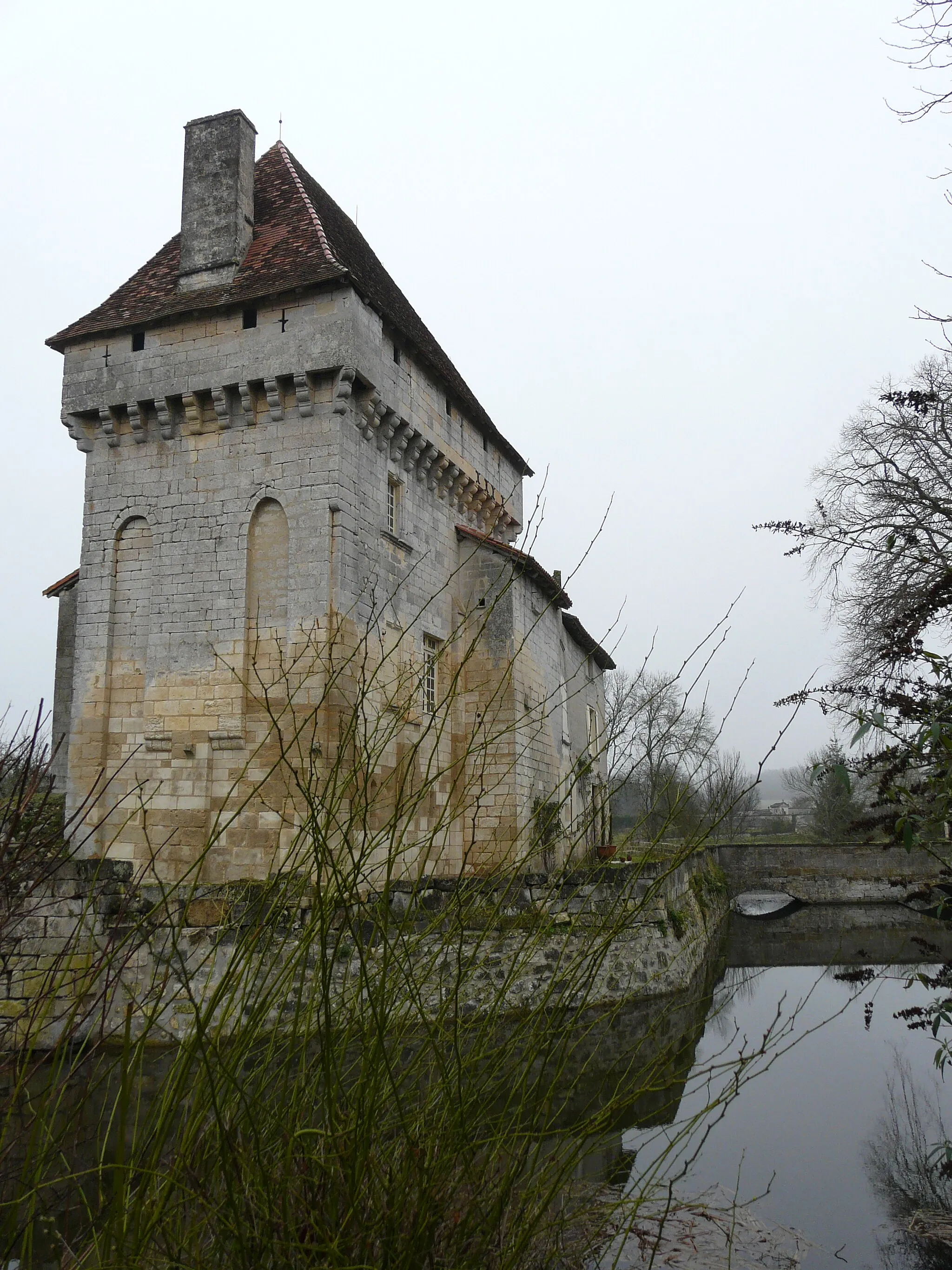 Photo showing: Le donjon du château de Chapdeuil, Dordogne, France.