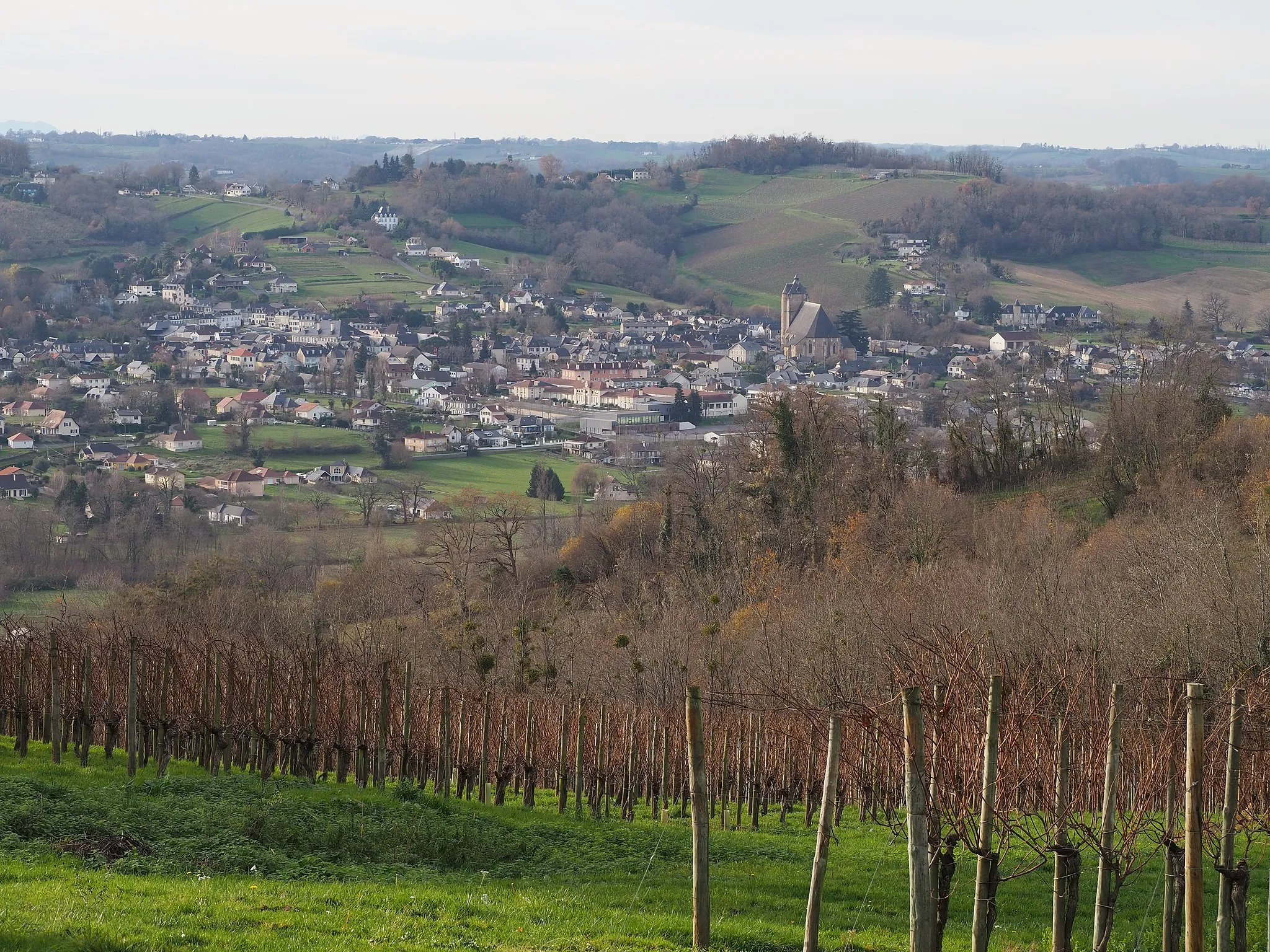 Photo showing: Le village de Monein depuis Cuqueron.