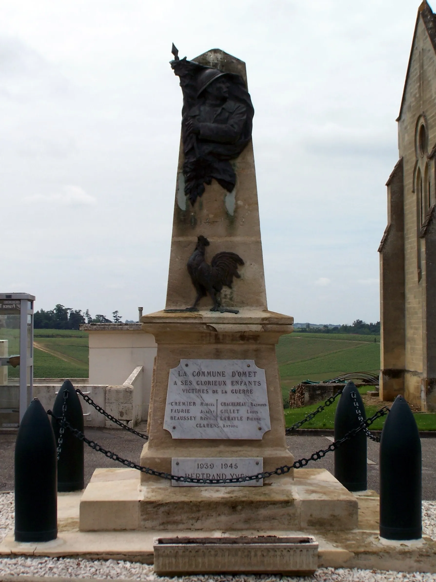 Photo showing: War memorial of Omet (Gironde, France)