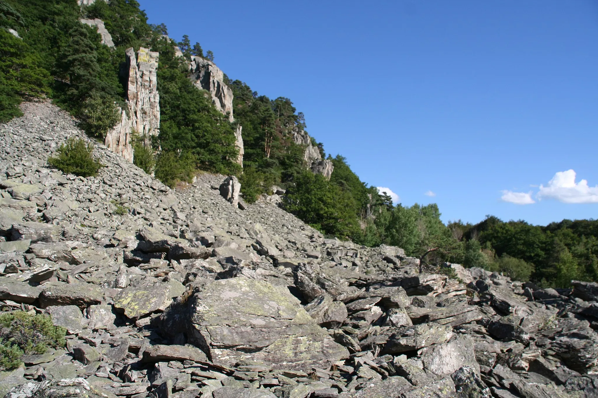 Photo showing: Eboulis de Chier Blanc, suc de Jalore, Rosières (Haute-Loire)