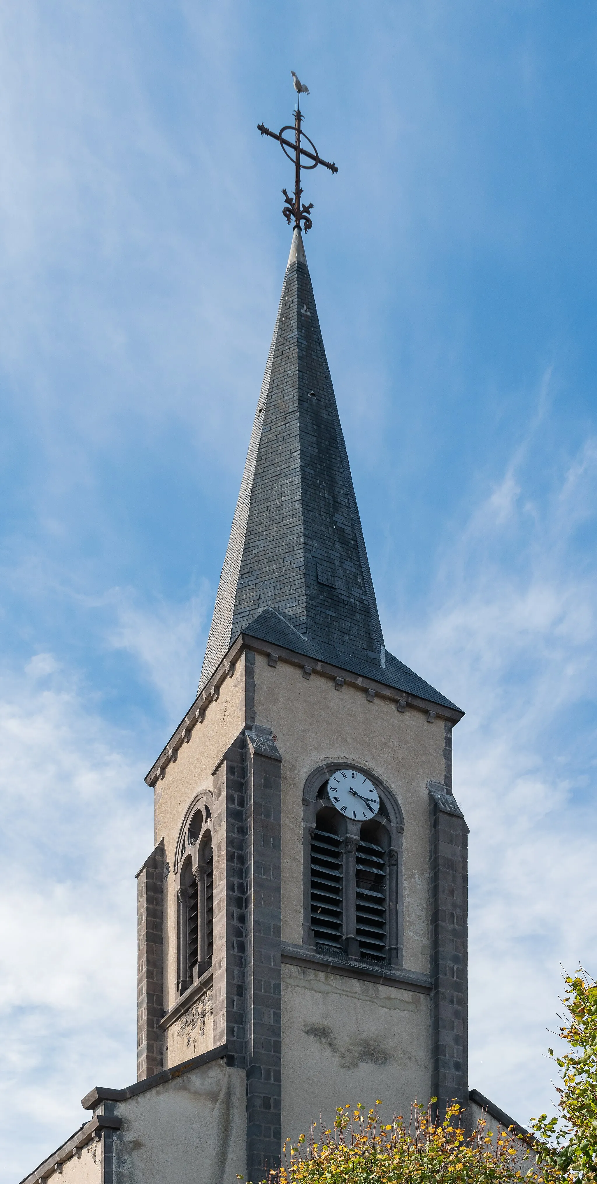 Photo showing: Bell tower of the Saint Joseph church in Surat, Puy-de-Dôme, France