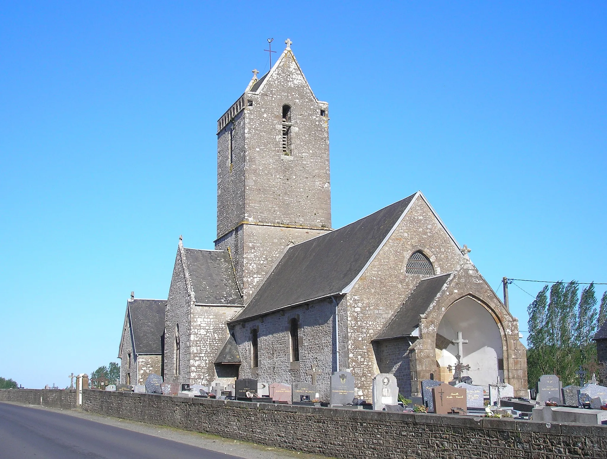 Photo showing: Saint-Jean-de-la-Haize (Normandie, France). L'église Saint-Jean-Baptiste.