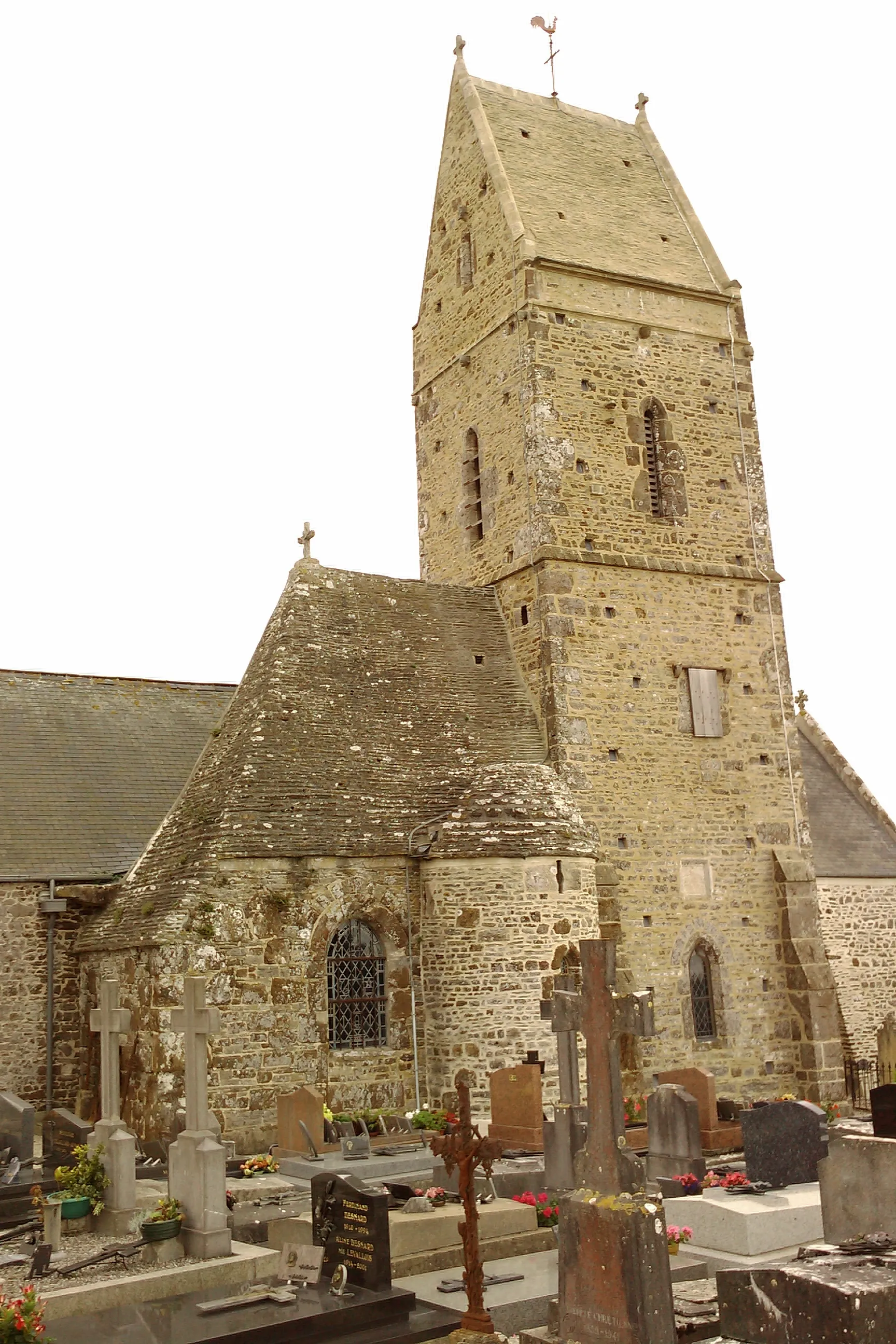 Photo showing: église (XIVe,XVe)  de fr:Saint-Georges-de-la-Rivière
Le clocher est contruit pour servir de tour de guet et de défense