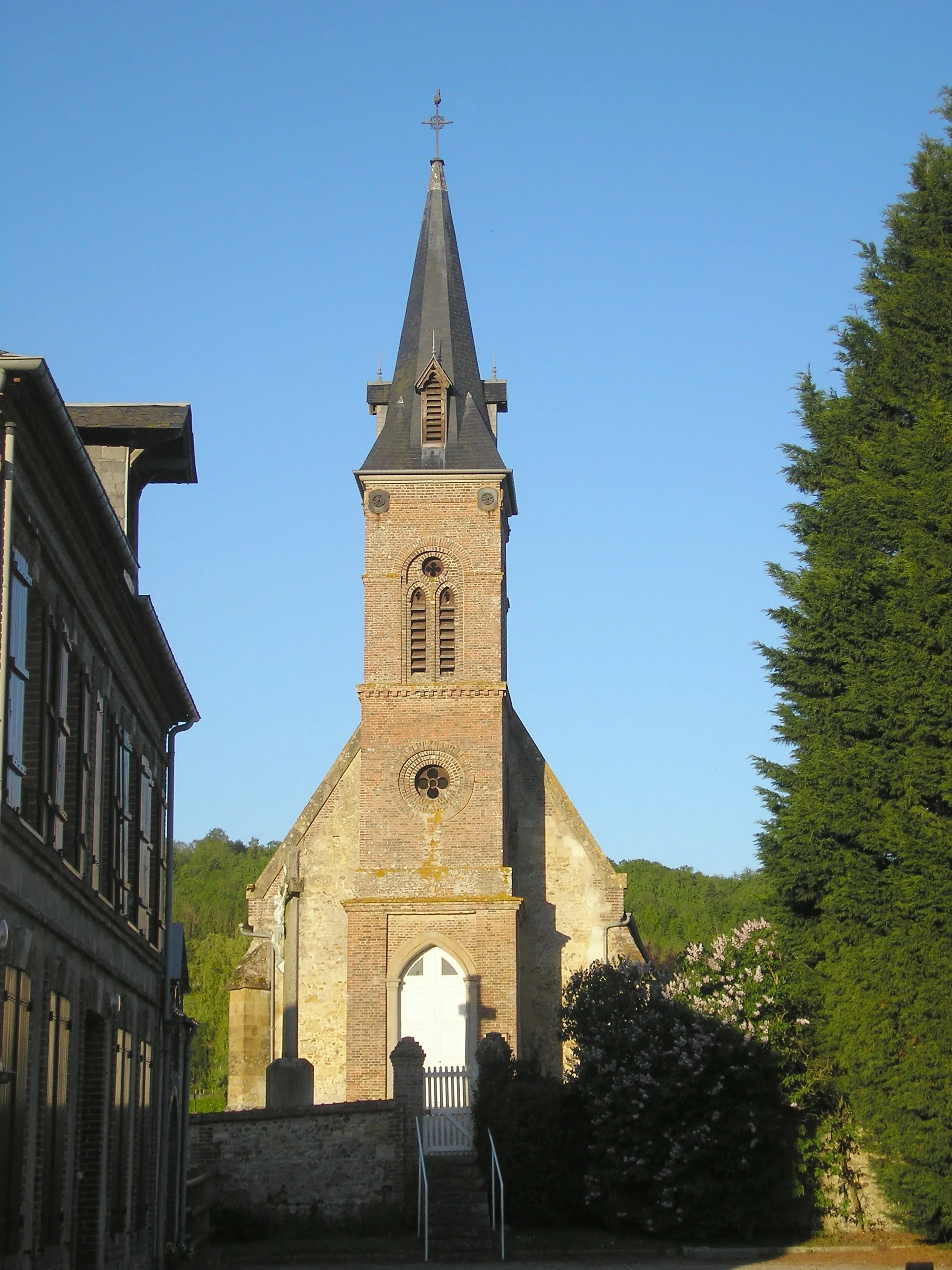 Photo showing: Canapville (Normandie, France). L'église Saint-Aubin.