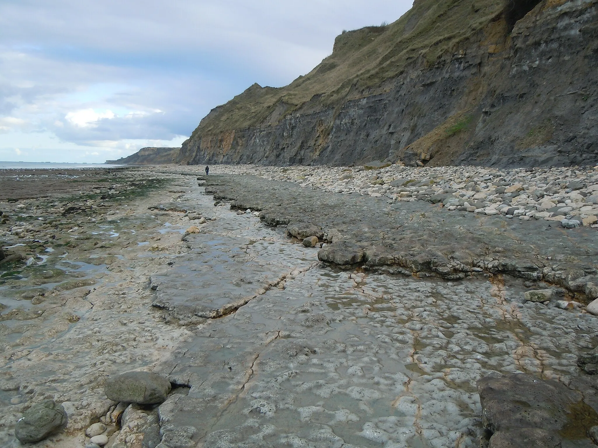 Photo showing: Falaises marneuses à l'est de Port en Bessin