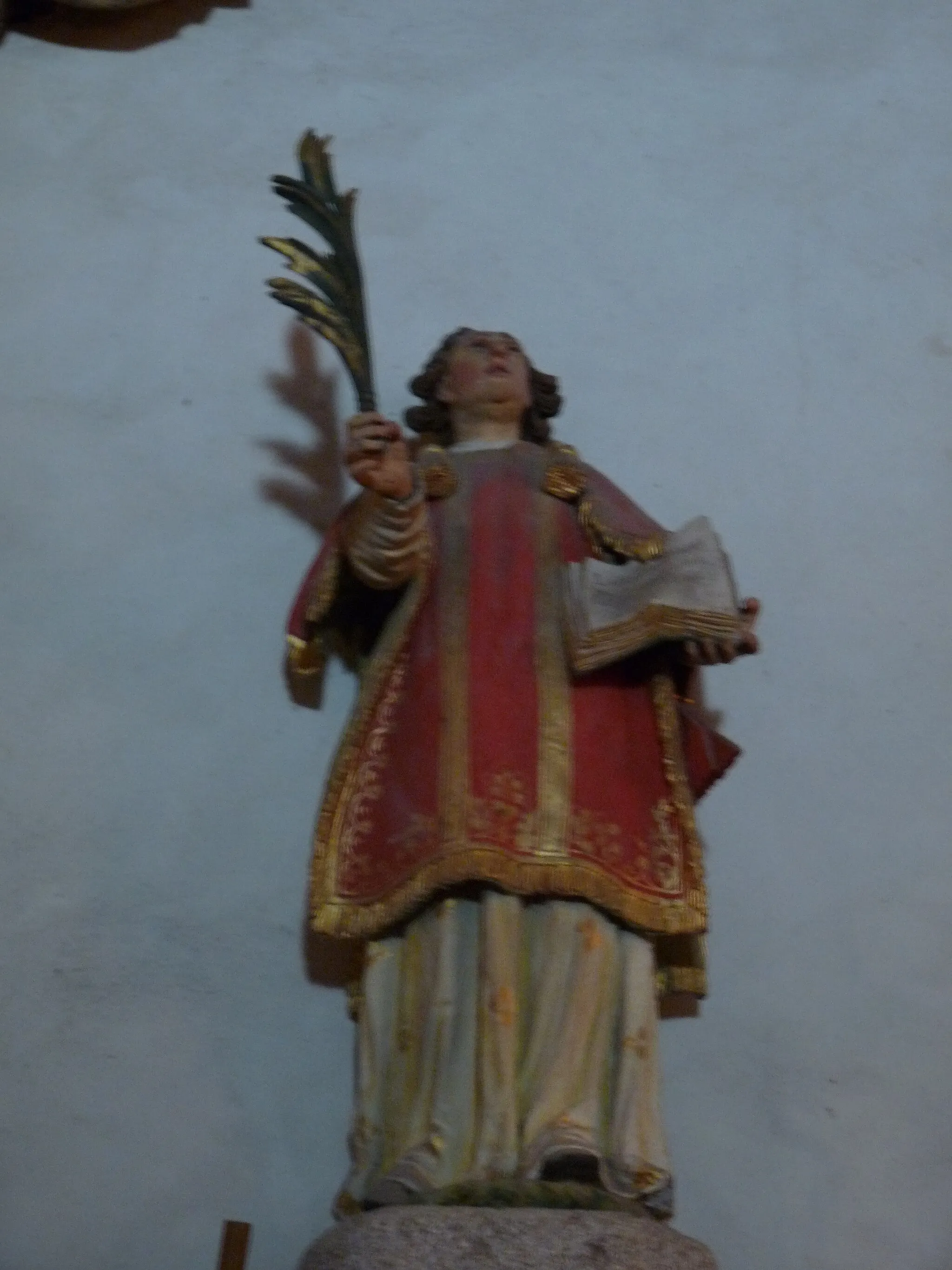 Photo showing: Intérieur de l'église Notre-Dame à Courson (14). Statue de Saint-Laurent.