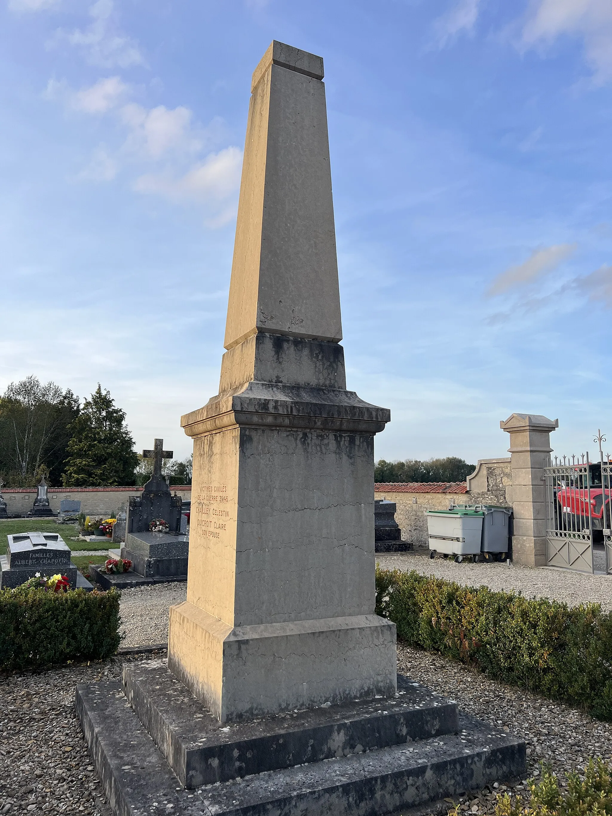 Photo showing: Monument aux morts de Butteaux.