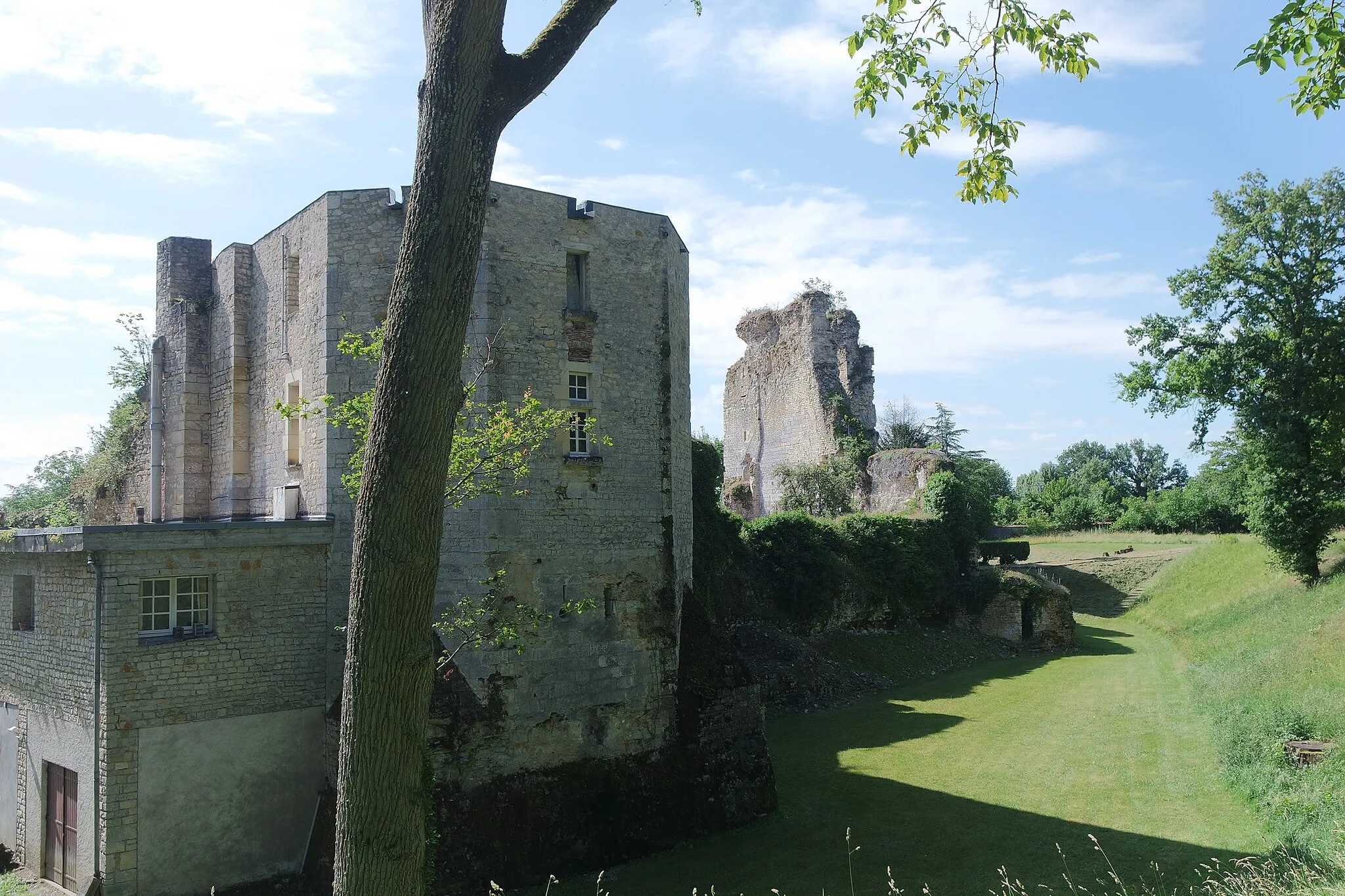 Photo showing: Ensemble castral de Cuffy. La tour du gouverneur, et le donjon.