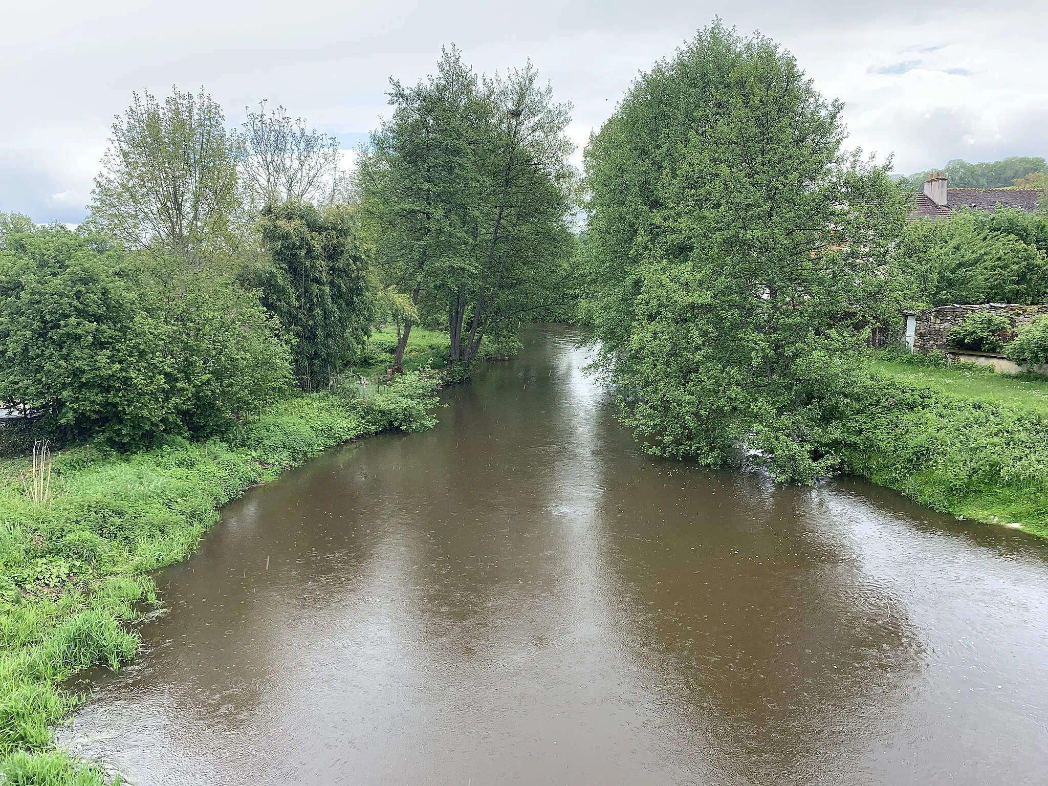 Photo showing: La rivière du Cousin vue depuis le pont sur le Cousin à Vault-de-Lugny.