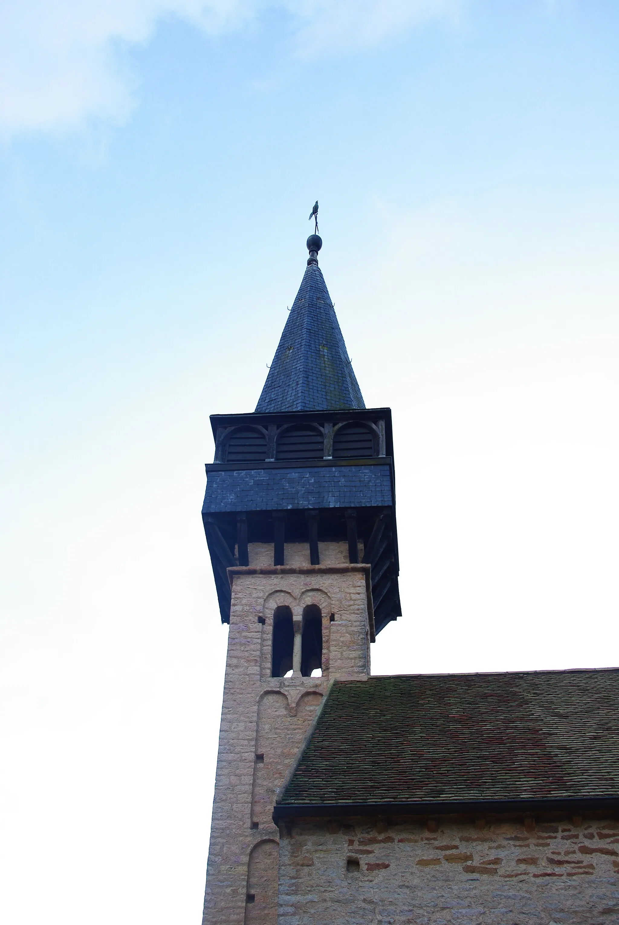 Photo showing: Clocher de l'église de Laizé, Saône-et-Loire, France
