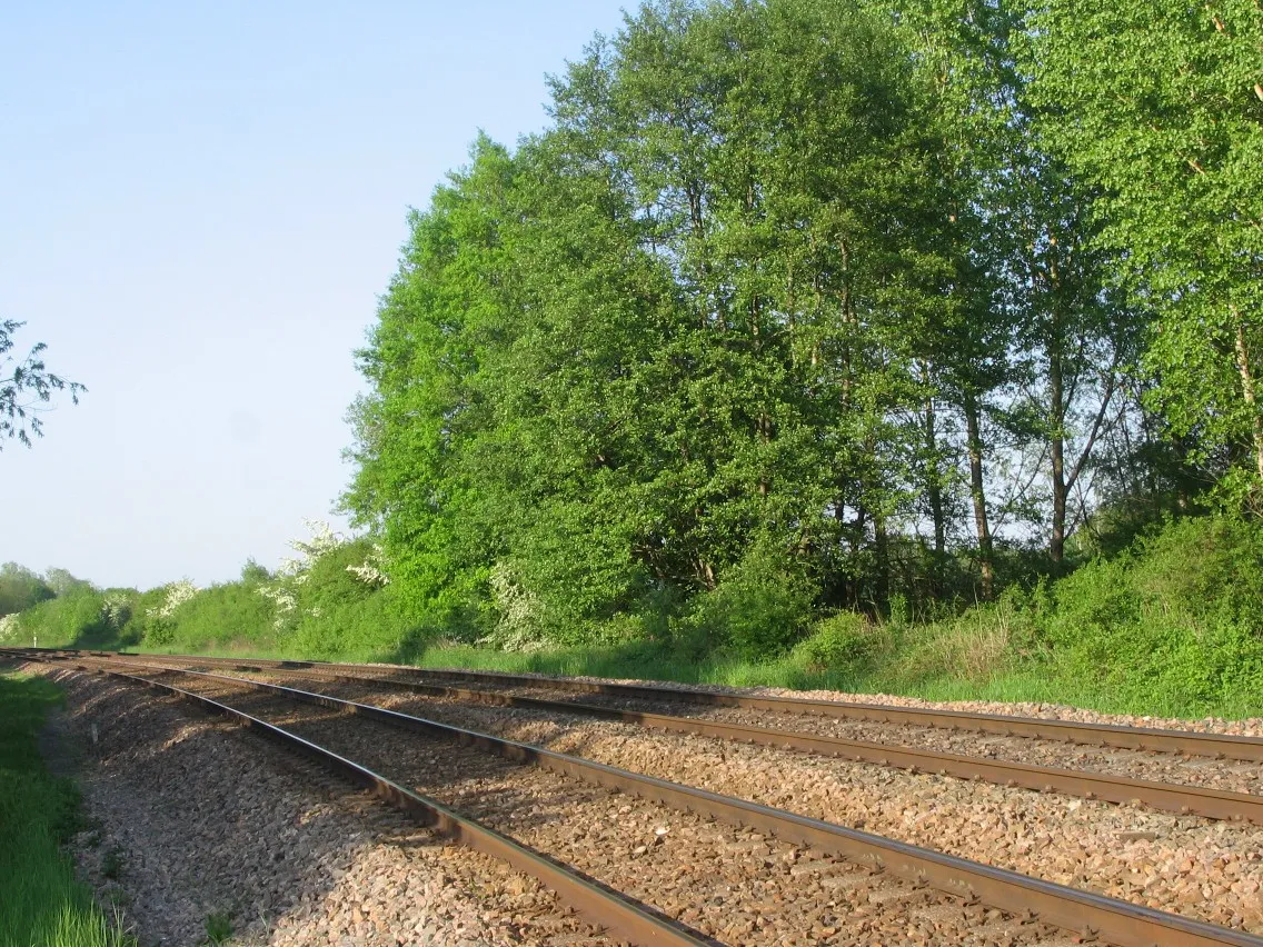 Photo showing: Ligne Nevers-Chagny au PN n°92, lieu-dit Forges de Perreuil et intersection avec D984 venant du Creusot (dir. O), Saône et Loire.
Les voies longent à cet endroit, val de Dheune et Canal du Centre.
On trouvait alors jusqu’au milieu des années 1980 une annexe des Ets Creusot-Loire (ex-Schneider), d’où le nom du hameau.
Suite à la liquidation du groupe métallurgique le site est repris et totalement réaménagé par des artistes, qui en font un lieu de création et résidence pour troupes de tous horizons.

Les ateliers produisent également décors, scènes et podiums pour théâtres, musées, manifestations sportives et culturelles...