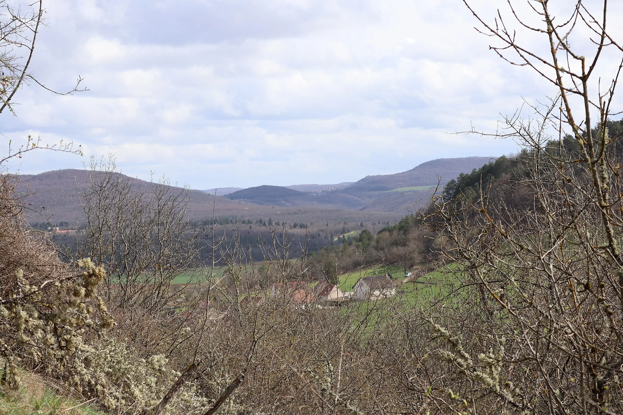 Photo showing: Vue sur le Mont Aigu (Fleurey-sur-Ouche) et la Côte des Moines (Gissey-sur-Ouche et Sainte-Marie-sur-Ouche) depuis la Roche Vauxalle en Mâlain (21).