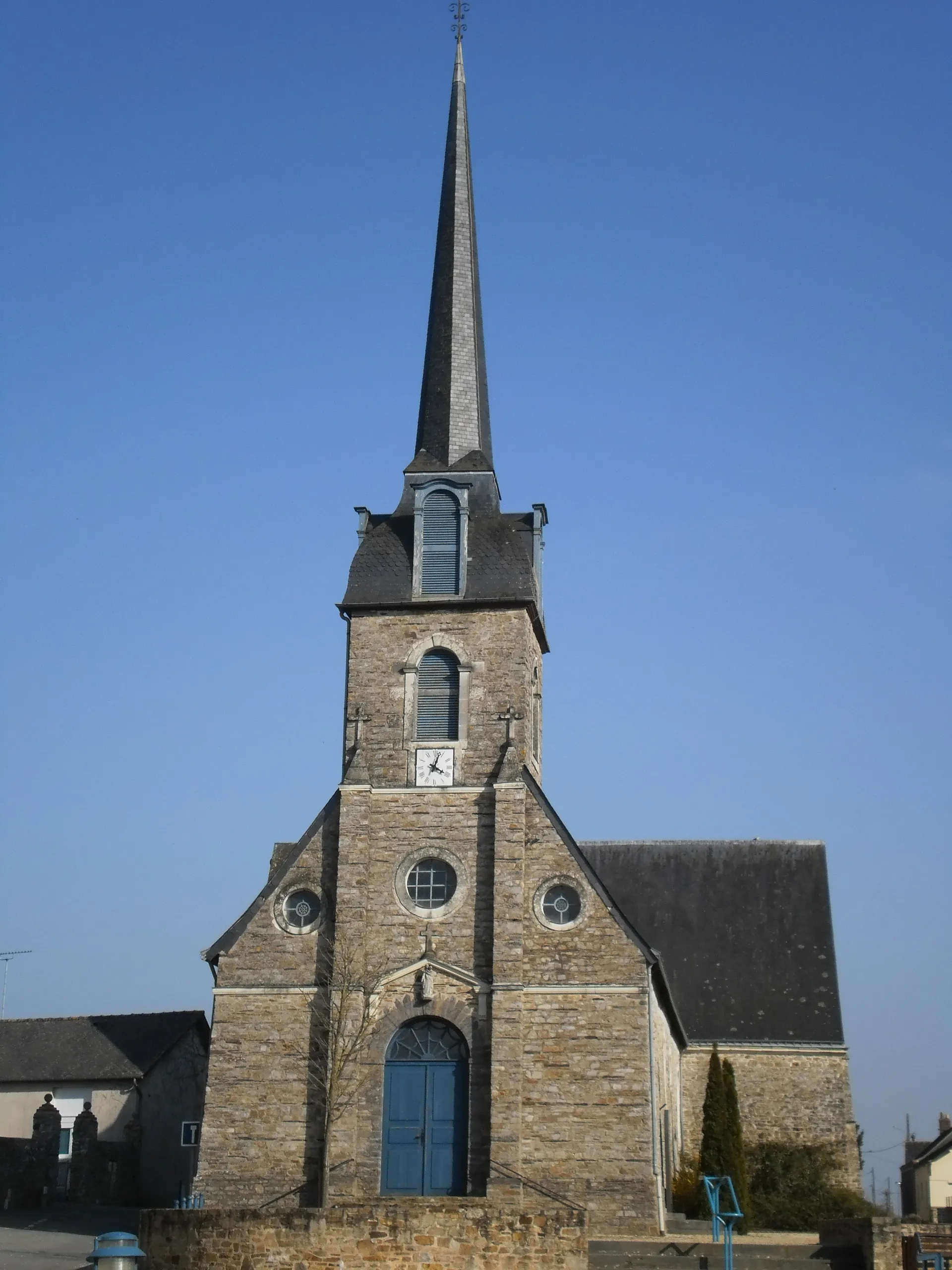 Photo showing: façade ouest de l'église de Villepot (Loire-Altantique, France).