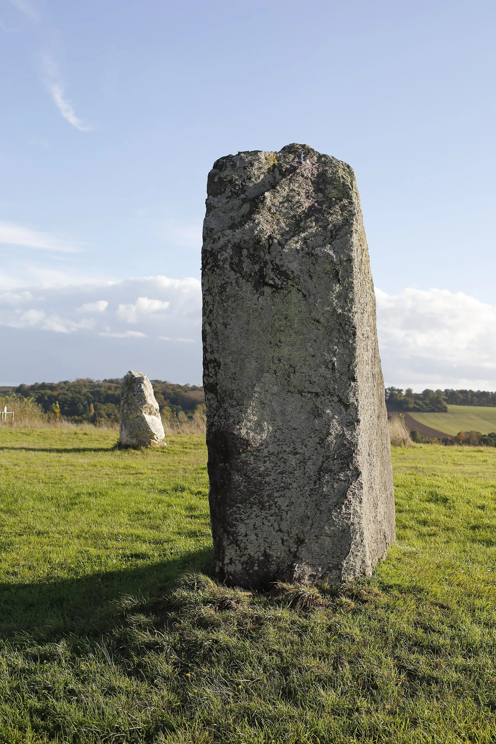 Photo showing: Menhir du Champ de la Pierre et menhir du Champ Horel (Le Sel-de-Bretagne, Ille-et-Vilaine, Bretagne, France).