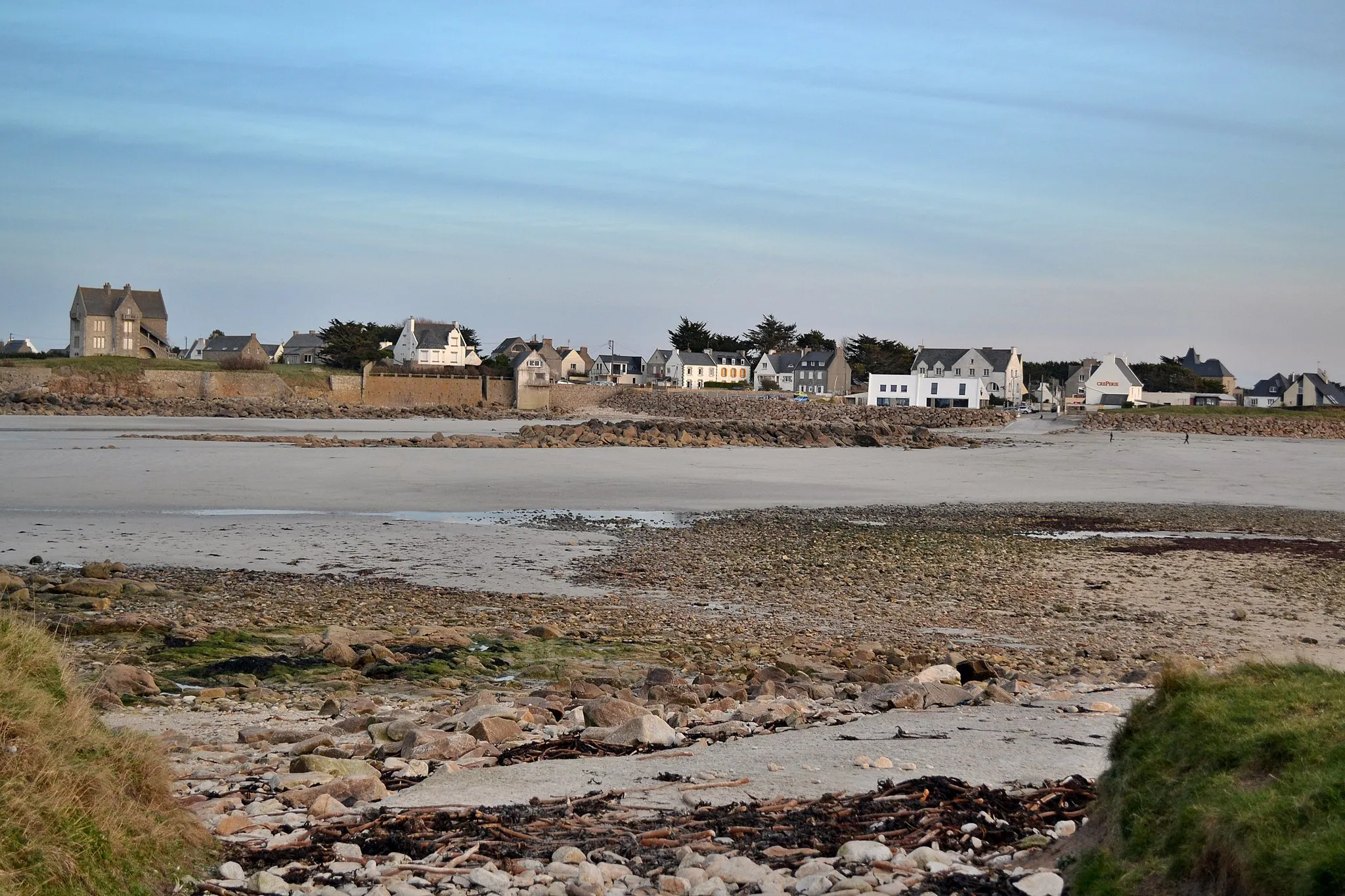 Photo showing: Couché de soleil sur la plage du Dossen à Santec, nord Finistère.