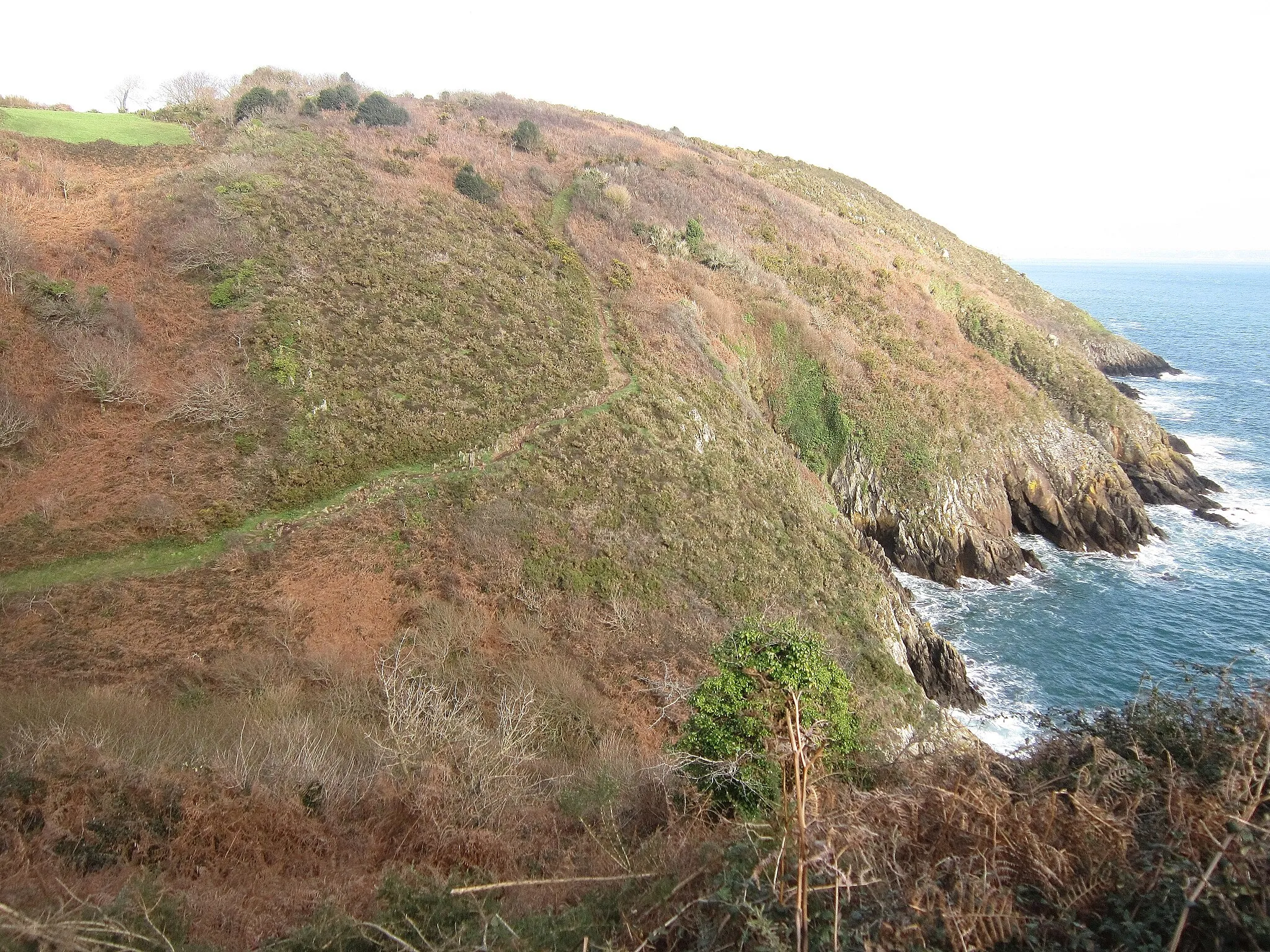 Photo showing: Le GR 34 et les falaises entre le fort du Mengant et le fort du Petit Minou.