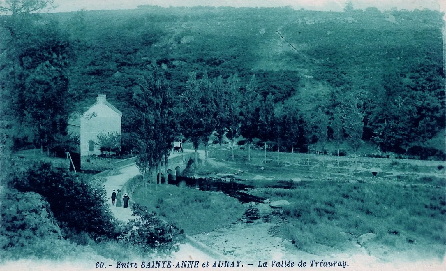 Photo showing: La vallée de Tréauray ː pont sur le Loc'h entre Sainte-Anne-d'Auray et Auray (actuelle D 120) vers 1900.
