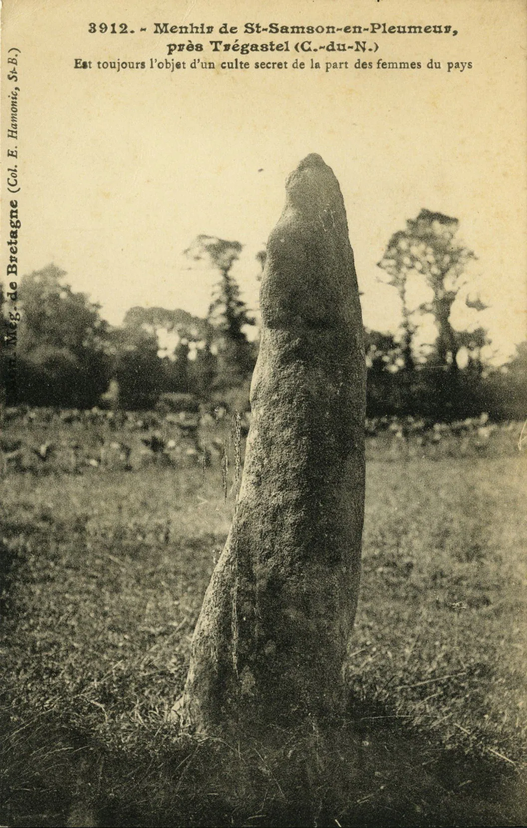 Photo showing: Pleumeur-Bodou. Menhir de St-Samson-en-Pleumeur, près Trégastel.