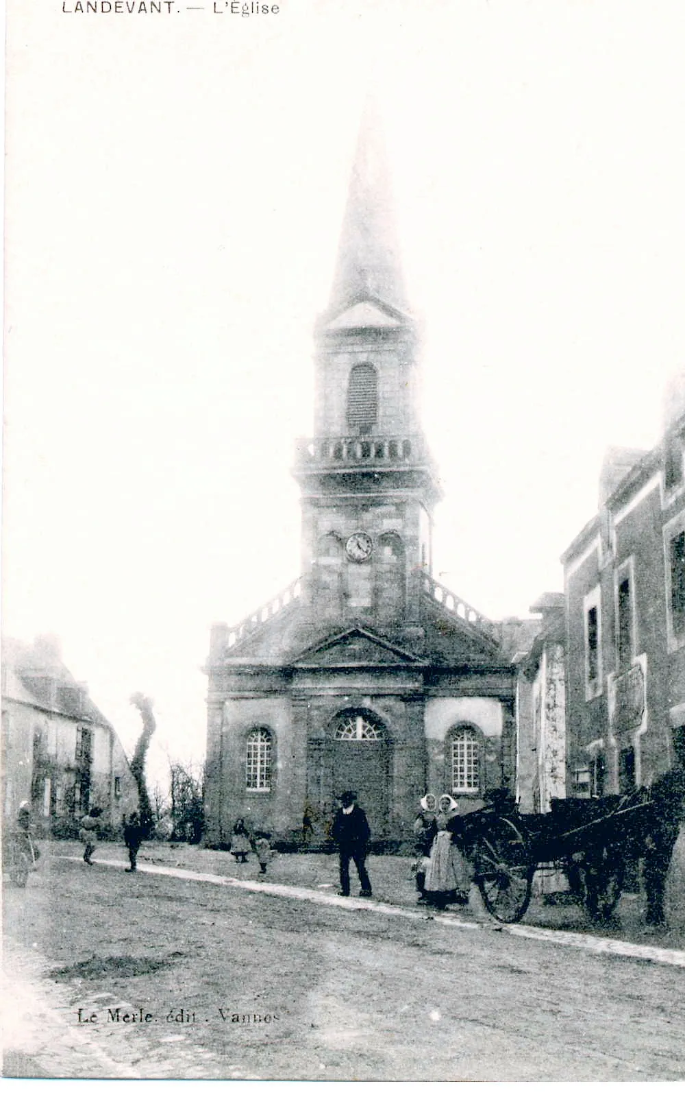 Photo showing: Landévant ː l'église paroissiale Saint-Martin au début du XXe siècle (carte postale)
