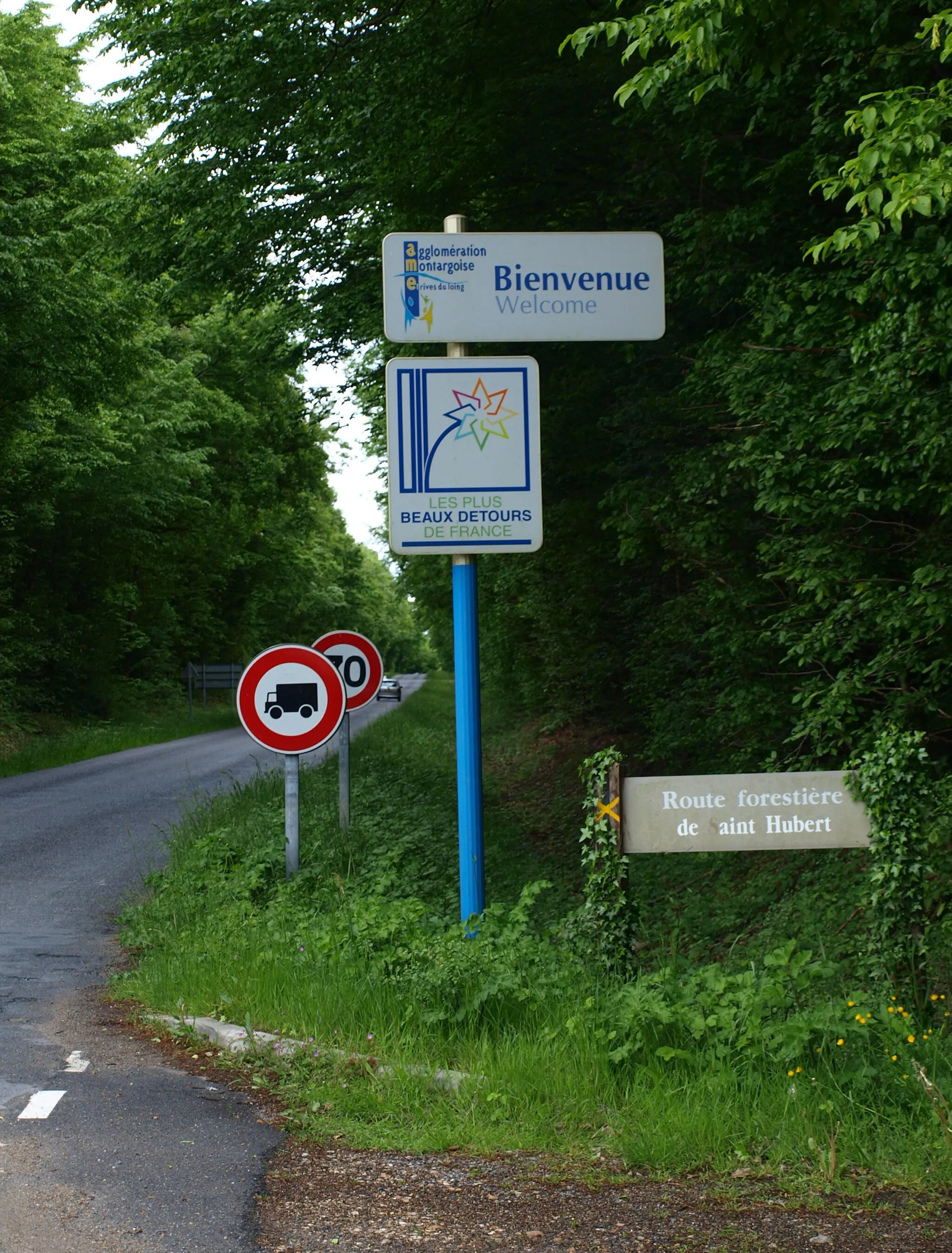 Photo showing: Puy-la-Laude (Loiret, France) , entrée de la route forestière Saint-Hubert , en face de la maison forestière de Puy-la-Laude.