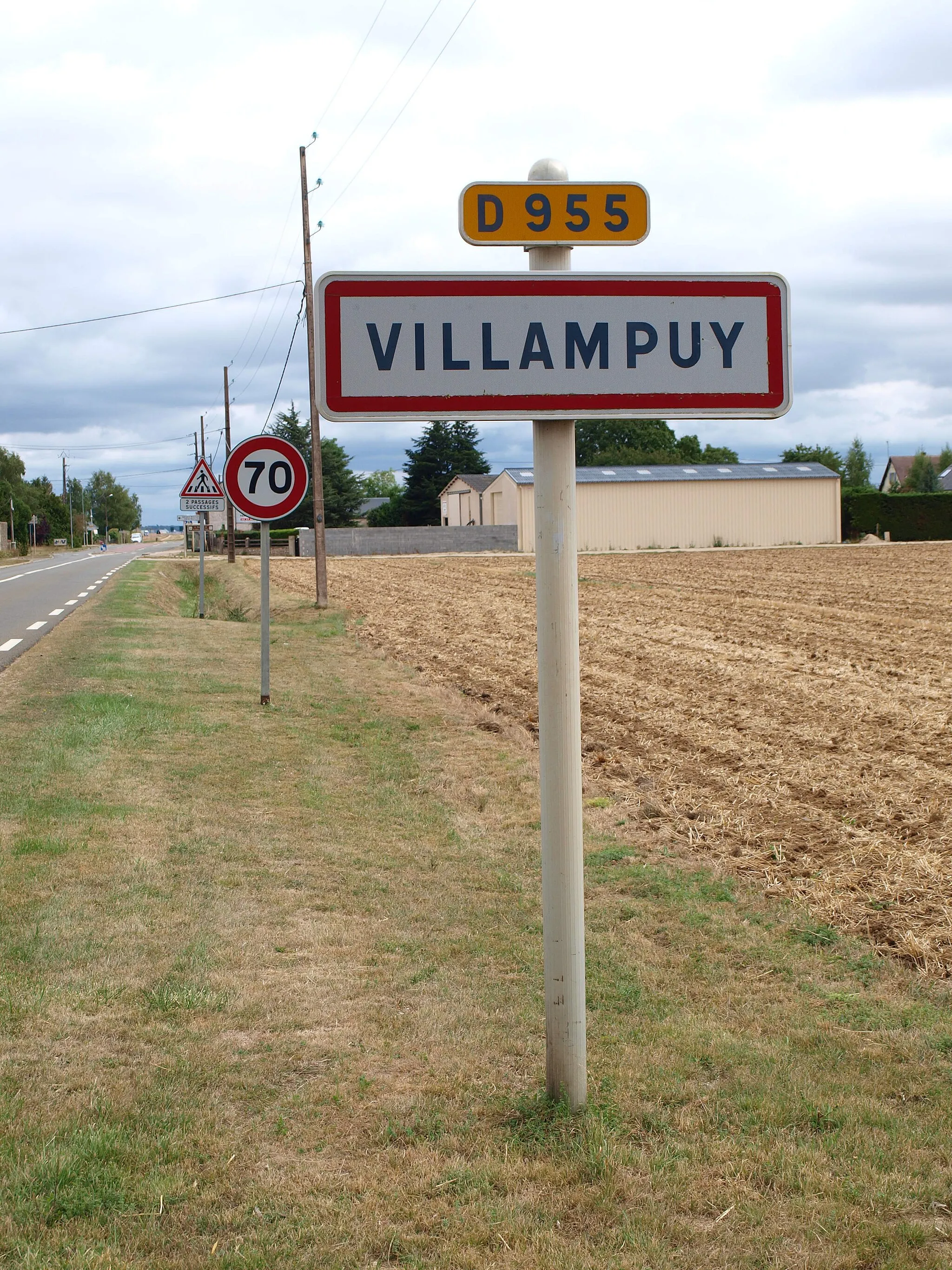 Photo showing: Villampuy (Eure-et-Loir, France) ; panneau d'agglomération.