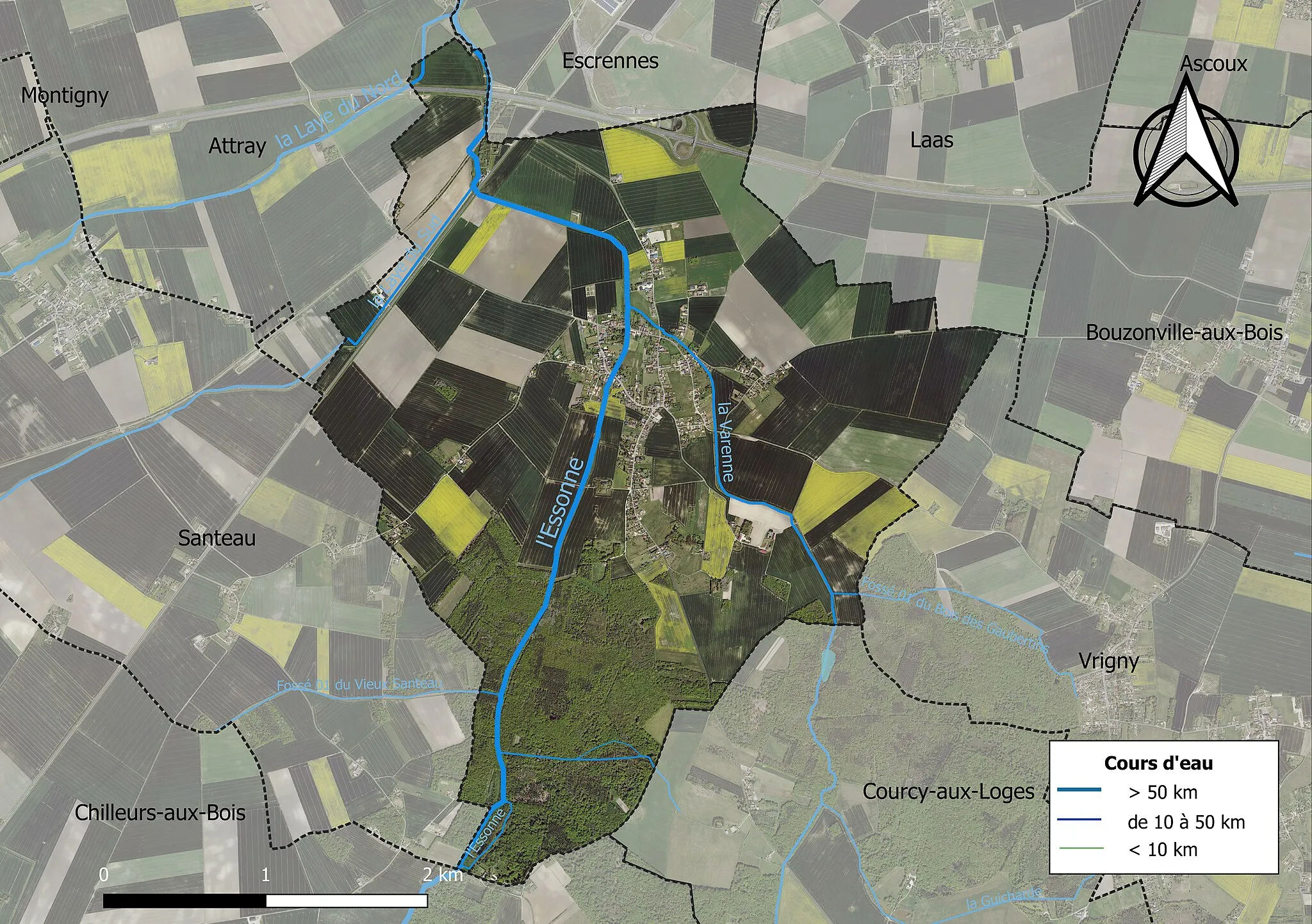 Photo showing: Carte orhophotogrammétrique de la commune de fr:Mareau-aux-Bois (France).