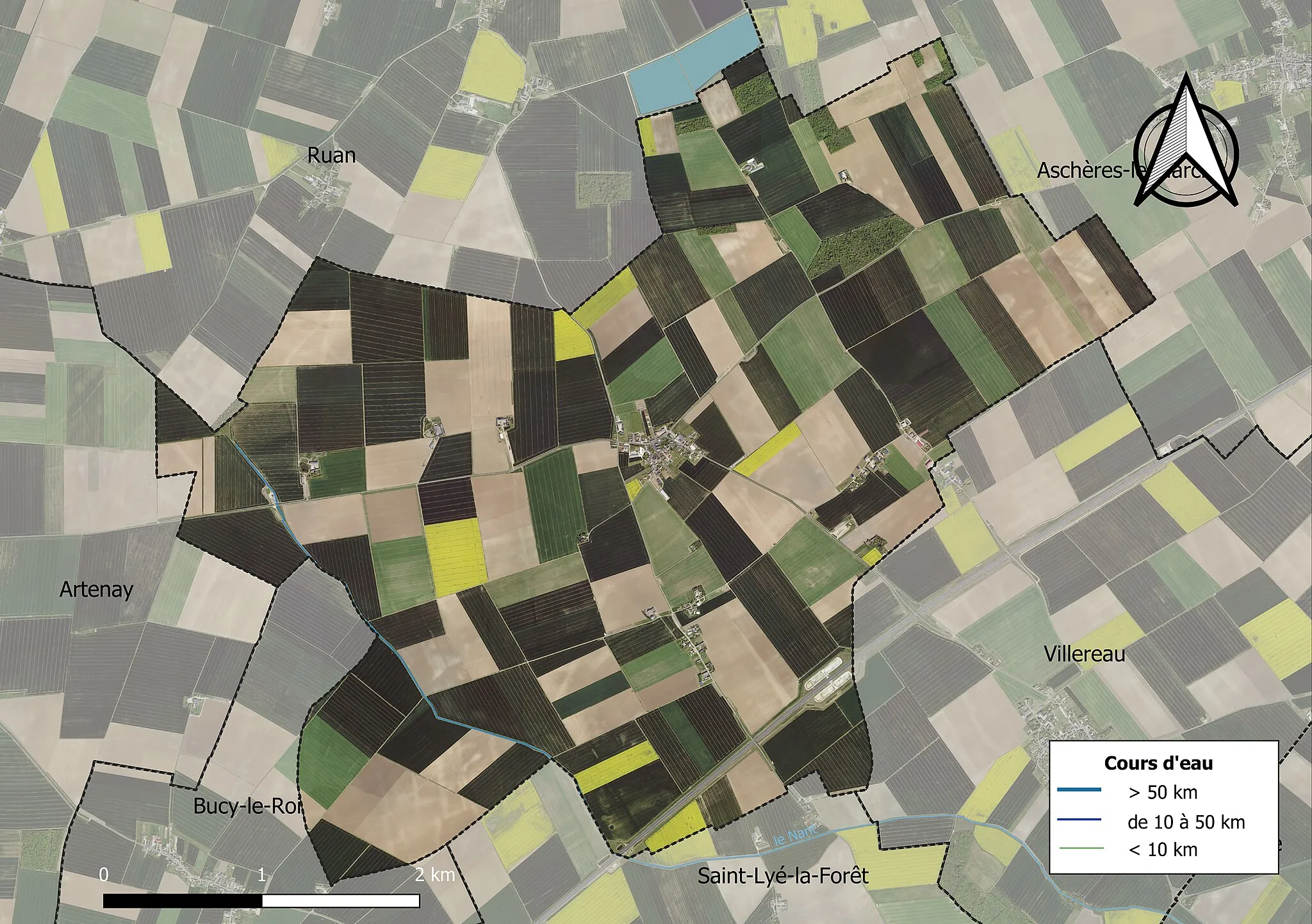 Photo showing: Carte orhophotogrammétrique de la commune de fr:Ardon (Loiret) (France).