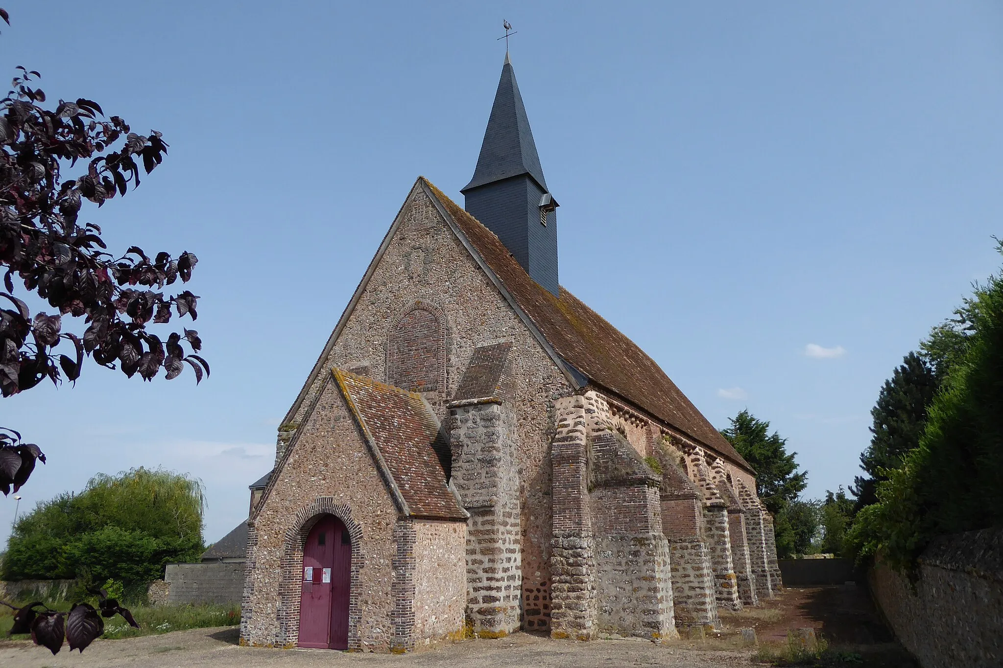 Photo showing: église Saint-Martin façade ouest, Billancelles, Eure-et-Loir, France.