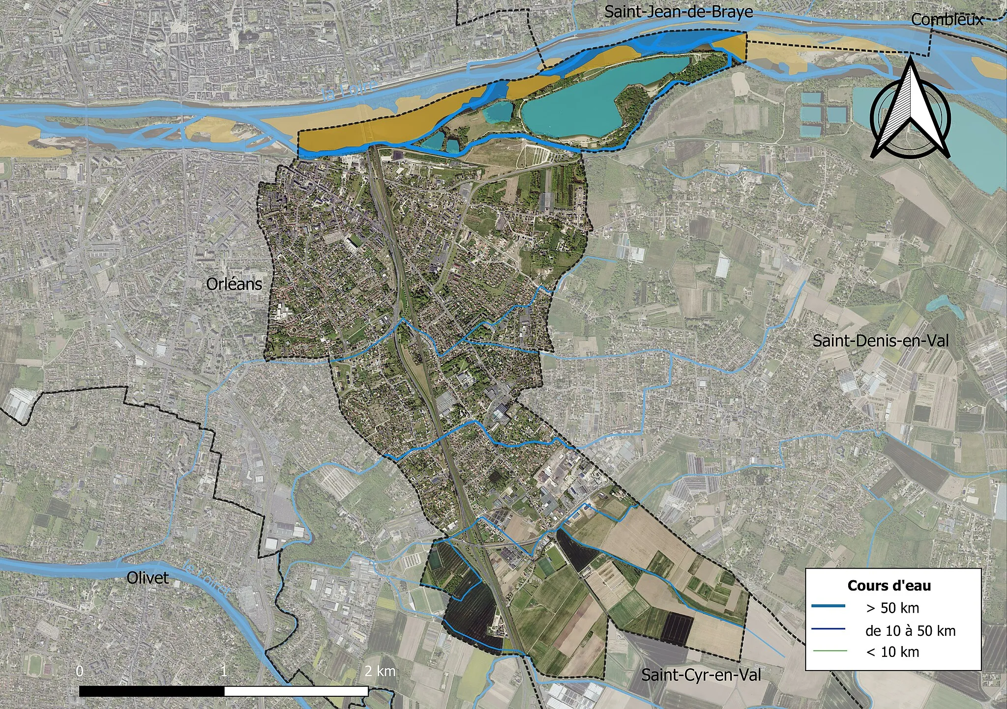 Photo showing: Carte orhophotogrammétrique de la commune de fr:Saint-Jean-le-Blanc (Loiret) (France).