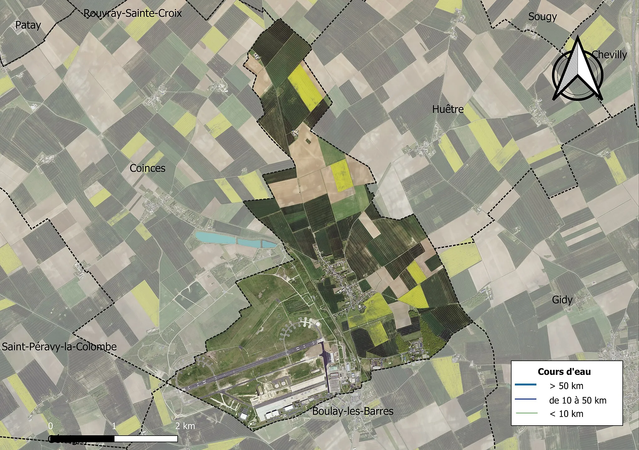 Photo showing: Carte orhophotogrammétrique de la commune de fr:Bricy (France).