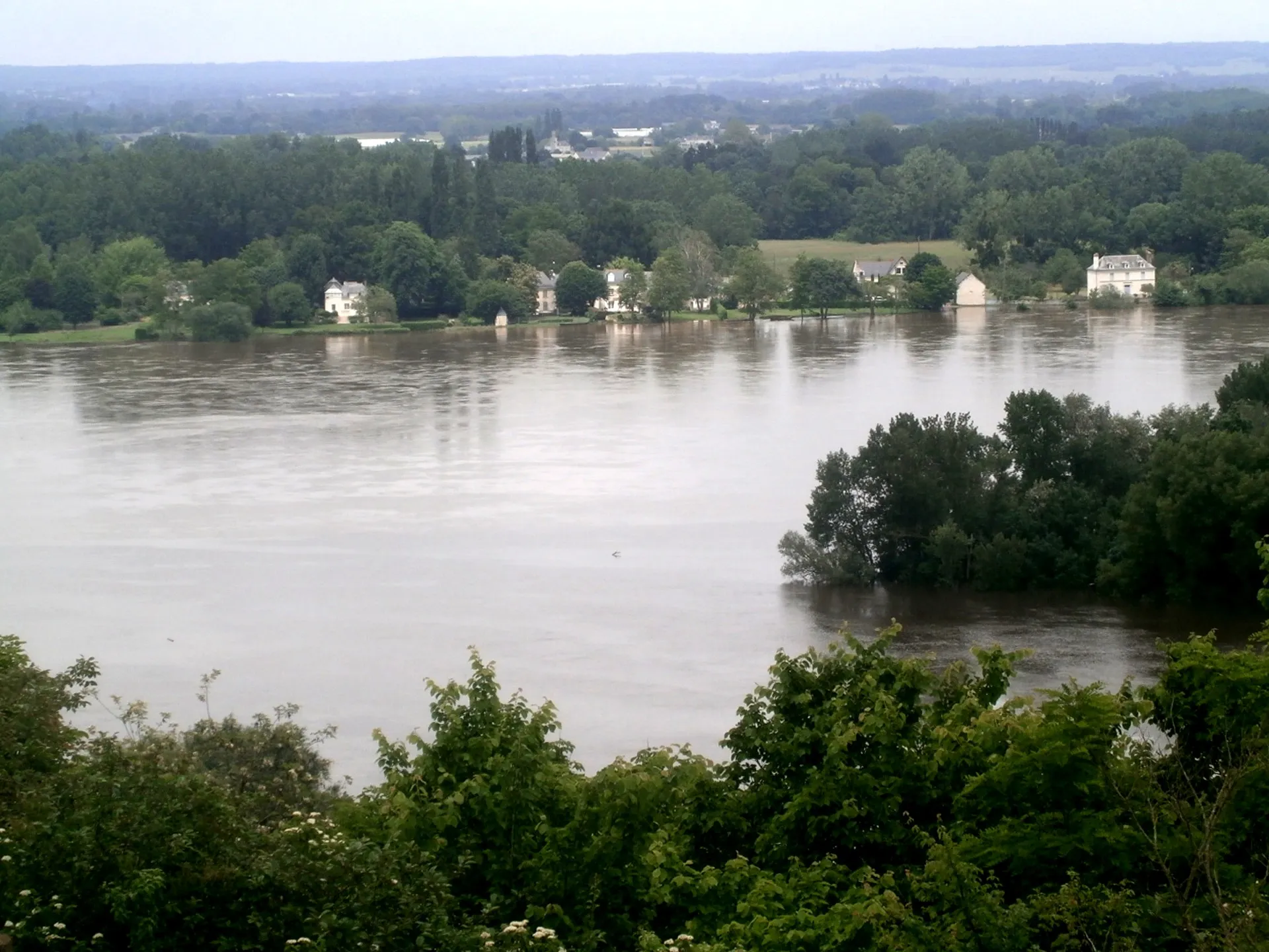 Photo showing: La Loire et la Vienne en crue à Candes-Saint-Martin (4 juin 2016)