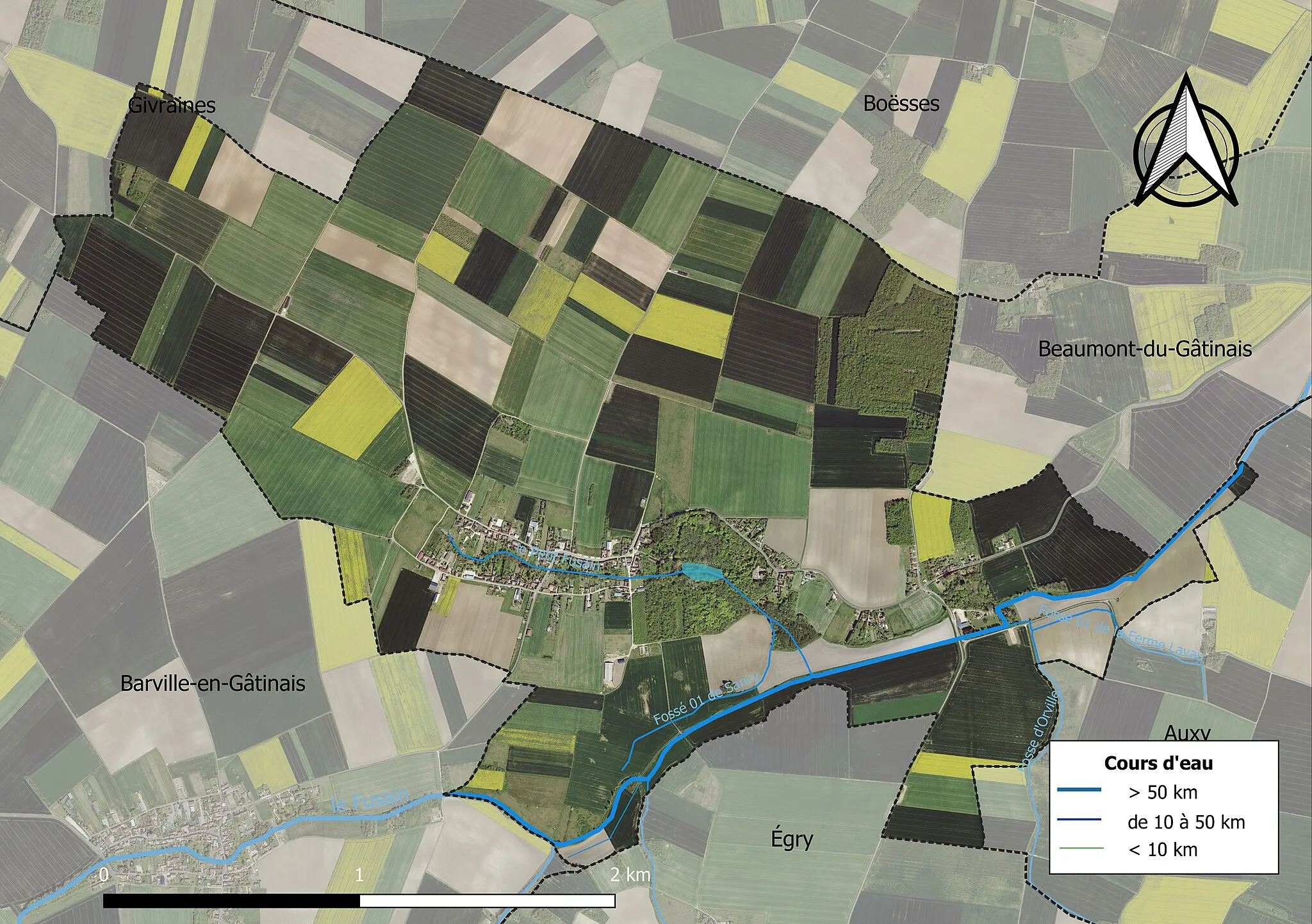 Photo showing: Carte orhophotogrammétrique de la commune de fr:Gaubertin (France).