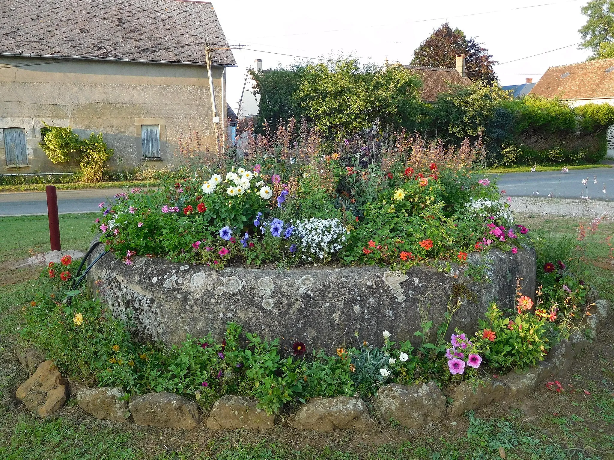 Photo showing: Rond fleuri ; Le Claudi, Menetou-Râtel, Cher, France.