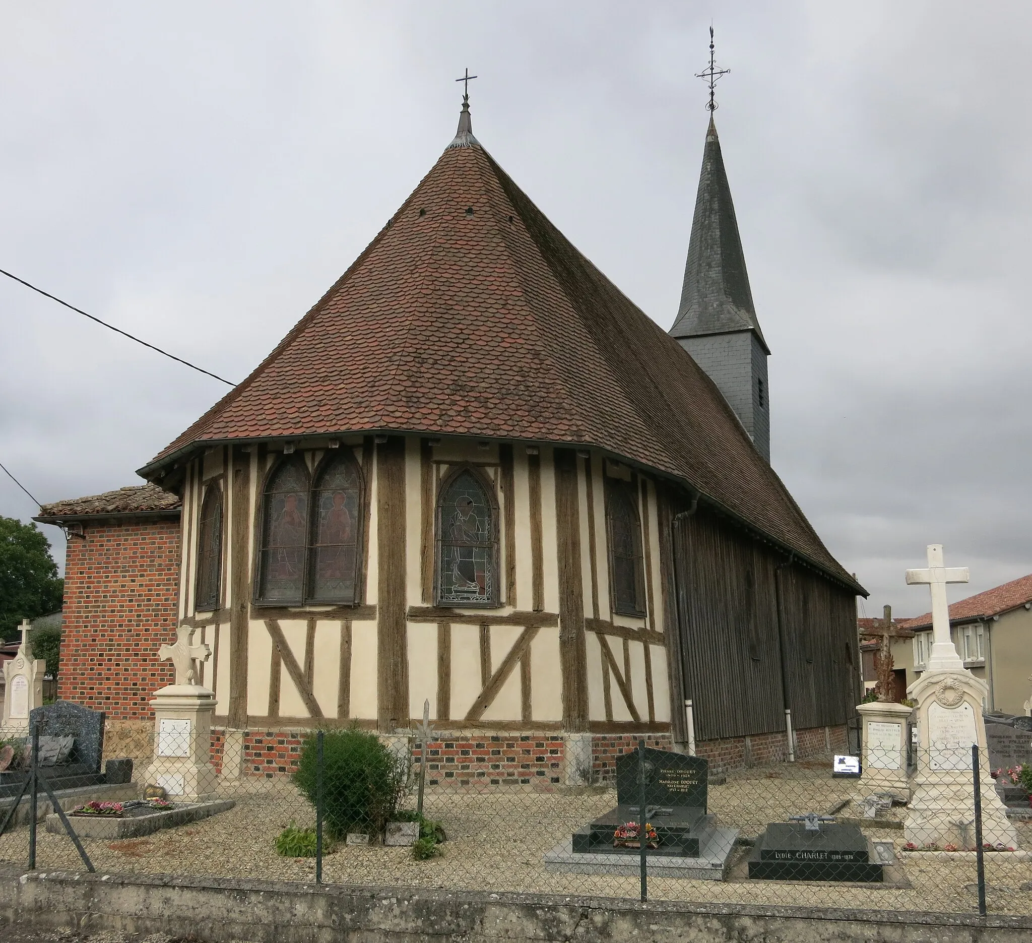 Photo showing: Saint-Claude kerk in hout in Le Chemin (France) 1505