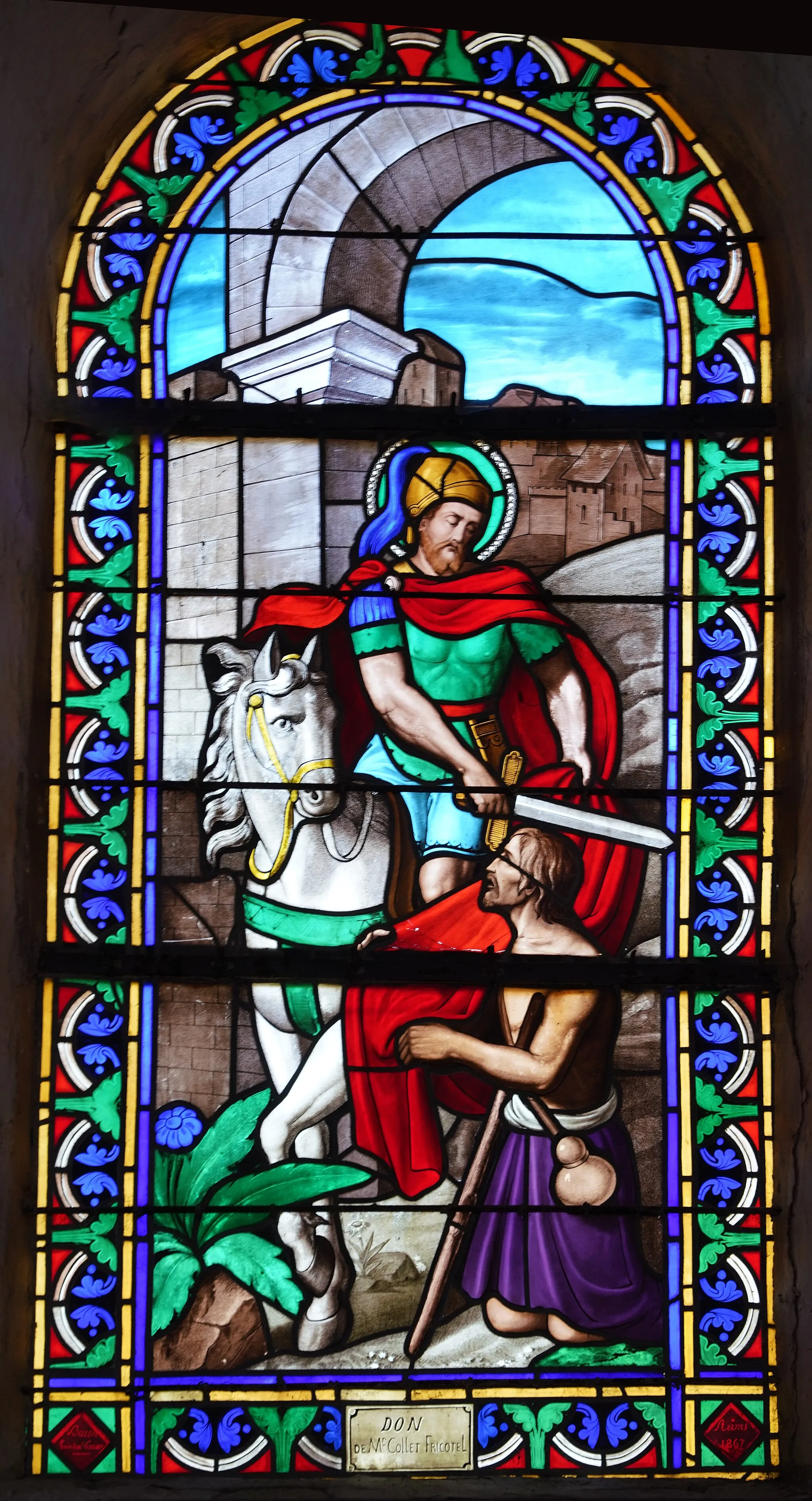 Photo showing: Vitrail de l'église Saint-Martin de Valmy‎.
