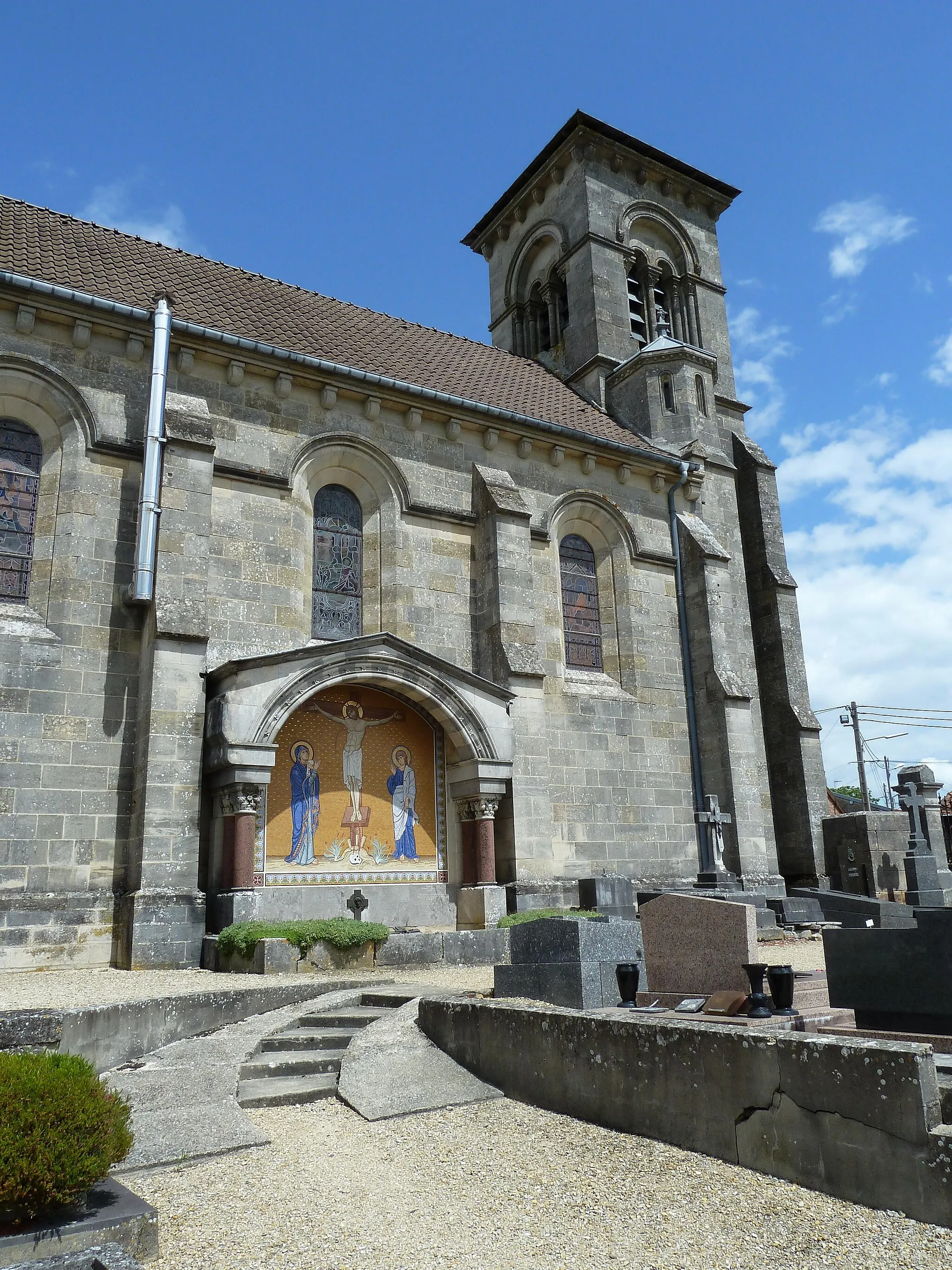 Photo showing: Bussy-la-Côte Eglise néo-romane Saint-André du 19ème siècle